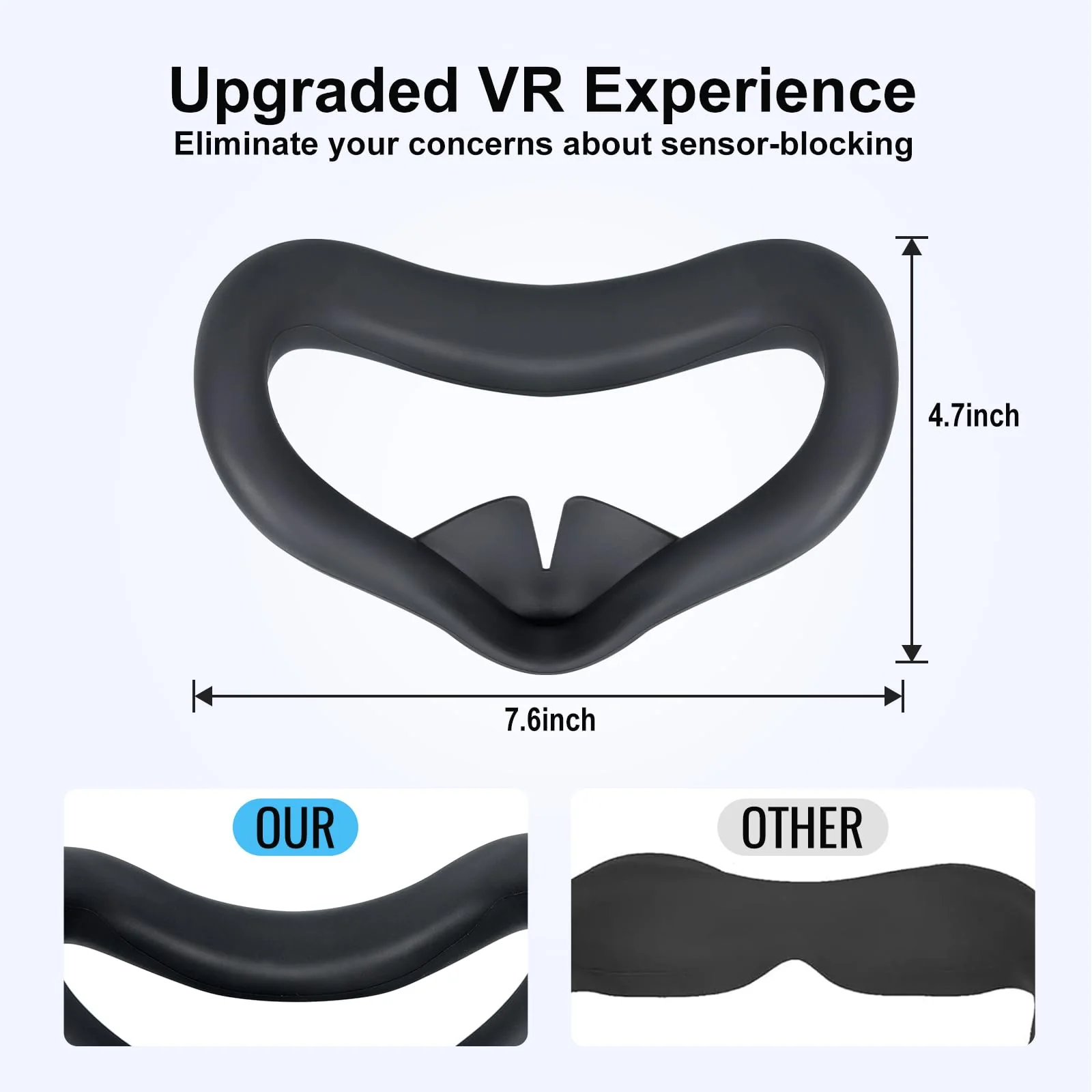 Silicone Case for Meta Quest 3s,Soft Face Cover Virtual Reality Accessories, Q3s VR Facial Skin 1 pcs (Black Silicone Cover) Black Silicone Cover - Image 7