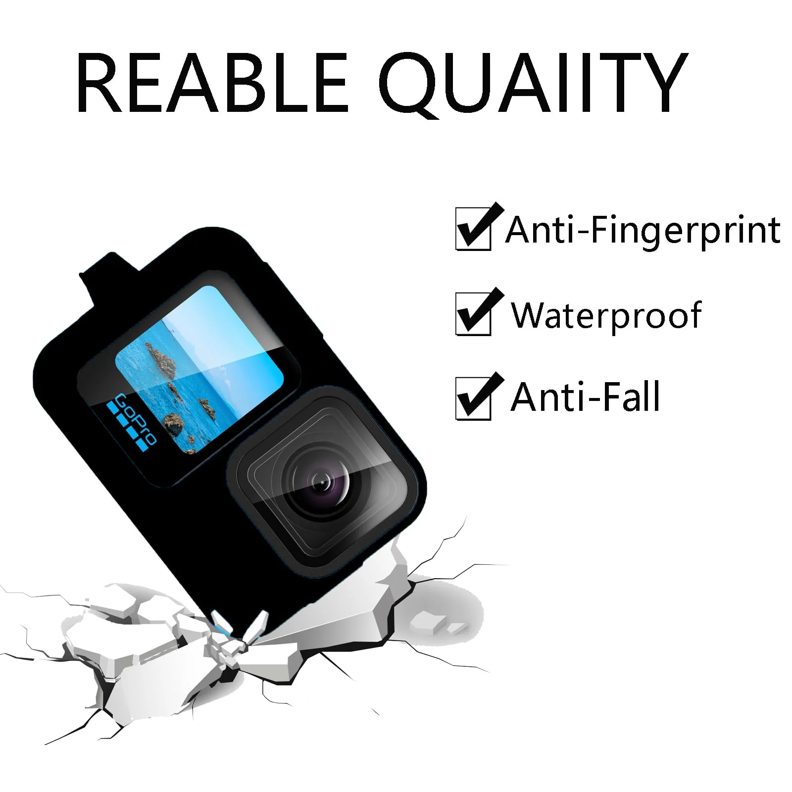 Silicone Case Suitable for GoPro Hero 13 Black, Silicone Rubber Soft Case Protector Cover with Lens Cover Cap Lanyard Accessories Bundle Kit for Hero 13 Black Action Camera (Black) - Image 5