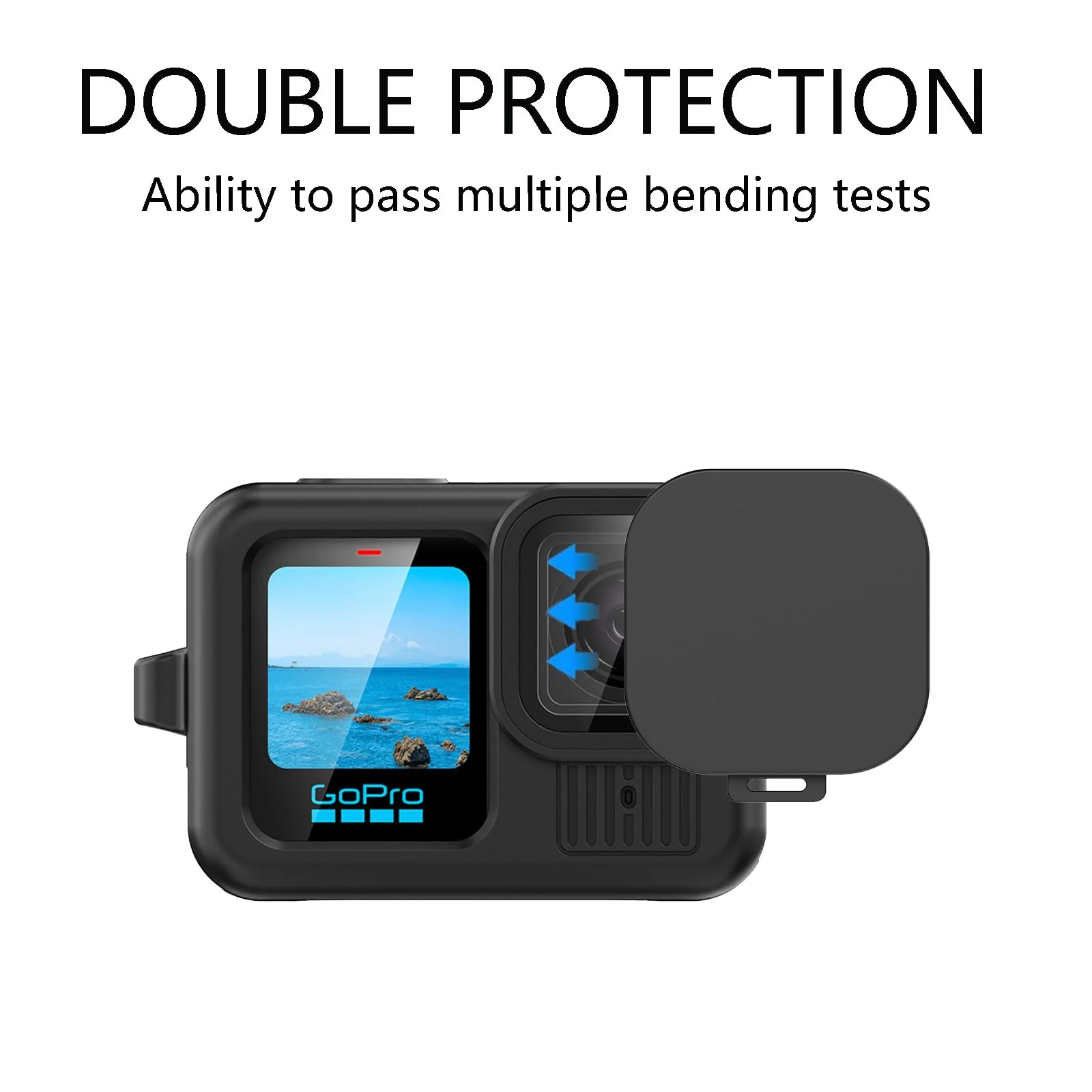 Silicone Case Suitable for GoPro Hero 13 Black, Silicone Rubber Soft Case Protector Cover with Lens Cover Cap Lanyard Accessories Bundle Kit for Hero 13 Black Action Camera (Black) - Image 6