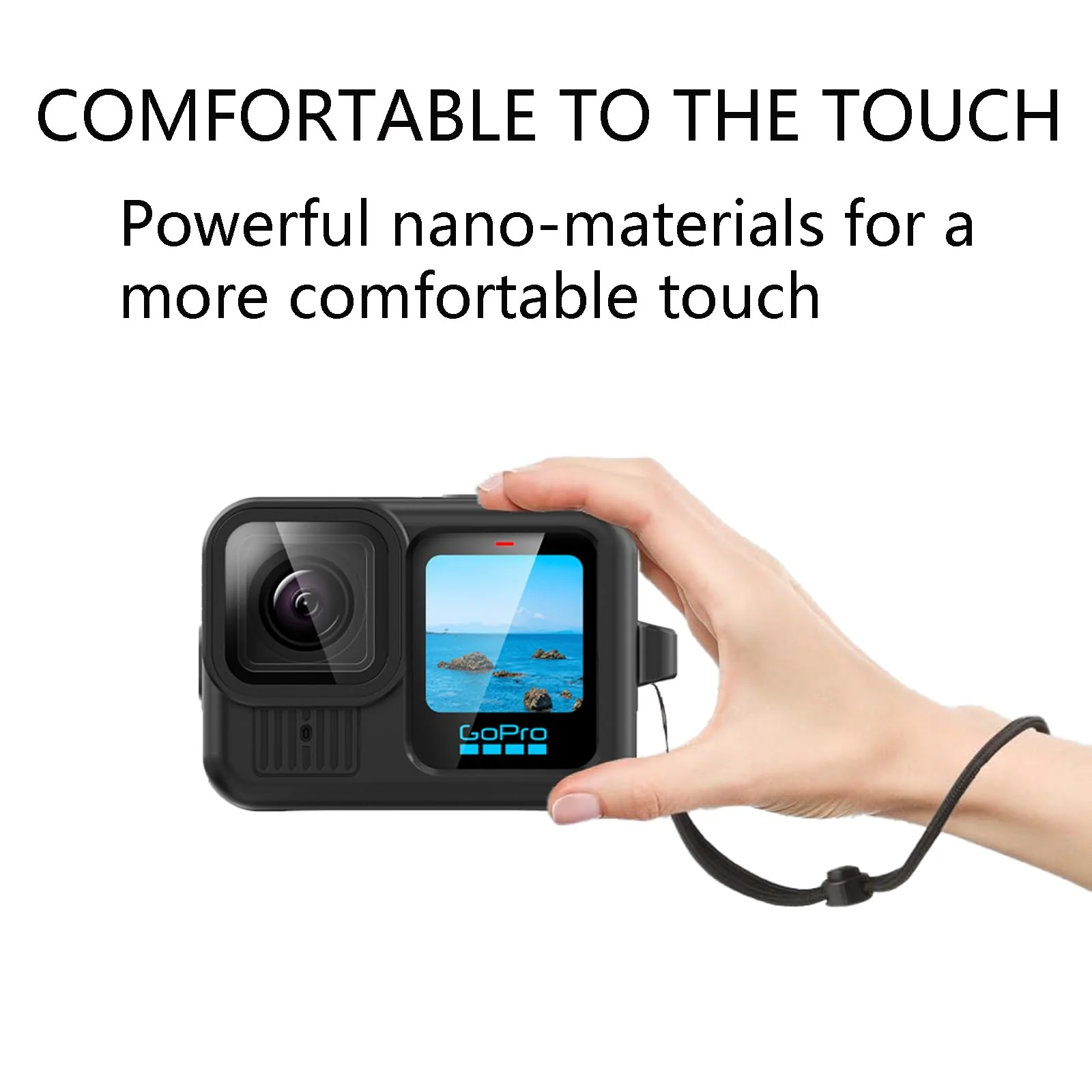 Silicone Case Suitable for GoPro Hero 13 Black, Silicone Rubber Soft Case Protector Cover with Lens Cover Cap Lanyard Accessories Bundle Kit for Hero 13 Black Action Camera (Black) - Image 7