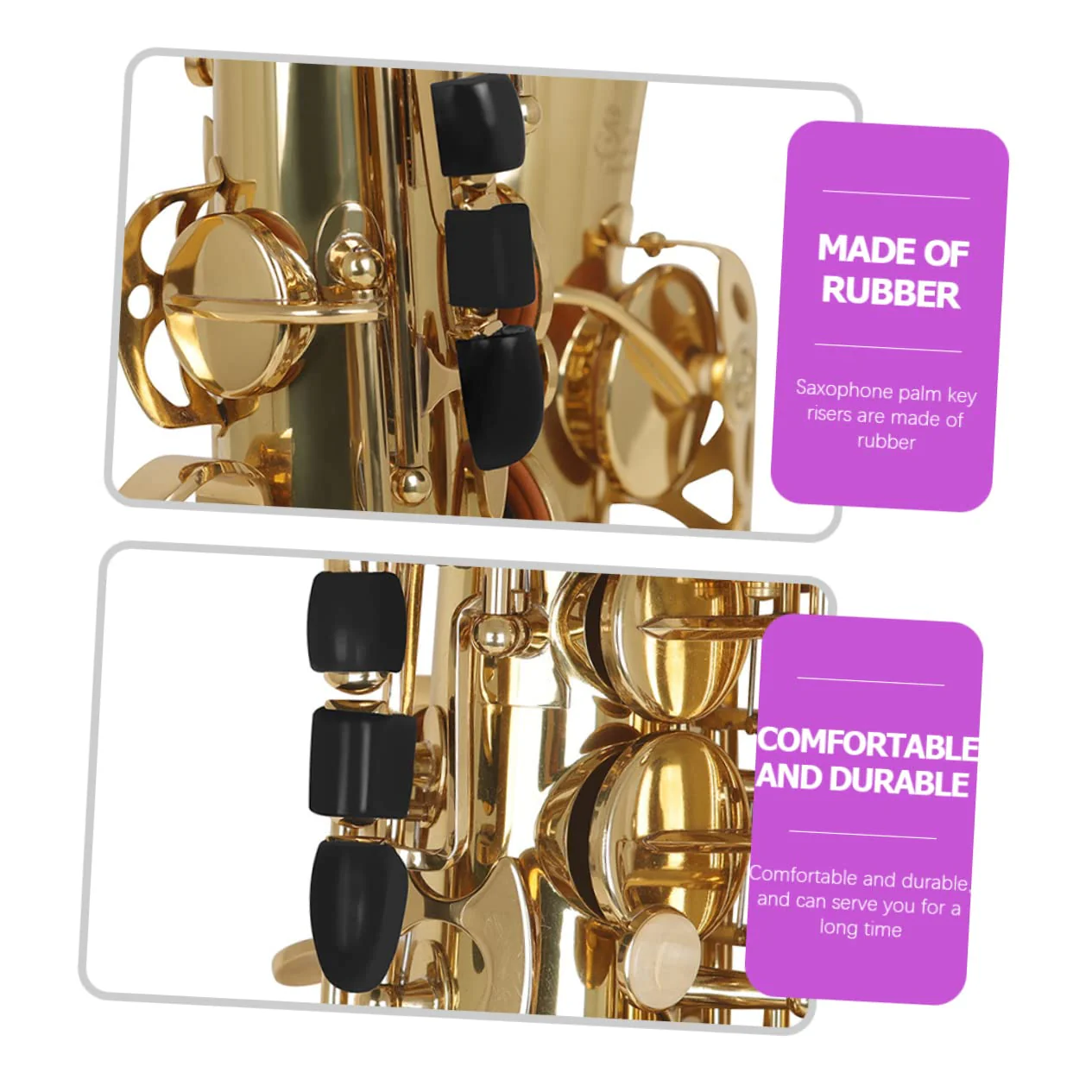Silicone Side Key Covers 6pcs Saxophone Keypad Saxophone Side Key Cover Saxophone Key Risers Sax Side Key Covers Music Instrument Accessory Instrument Supplies Black Component 2.8x1.5cm - Image 6