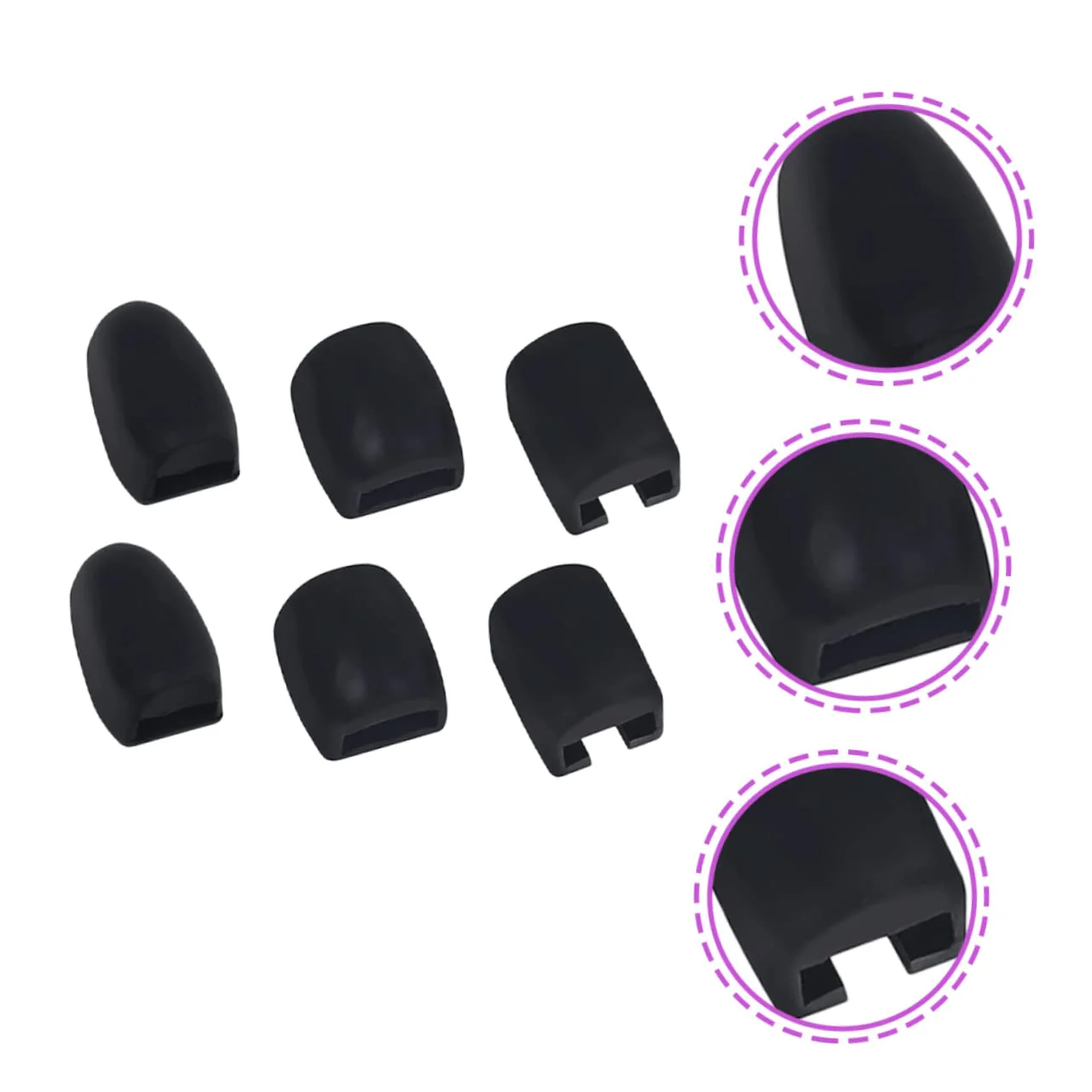 Silicone Side Key Covers 6pcs Saxophone Keypad Saxophone Side Key Cover Saxophone Key Risers Sax Side Key Covers Music Instrument Accessory Instrument Supplies Black Component 2.8x1.5cm - Image 9