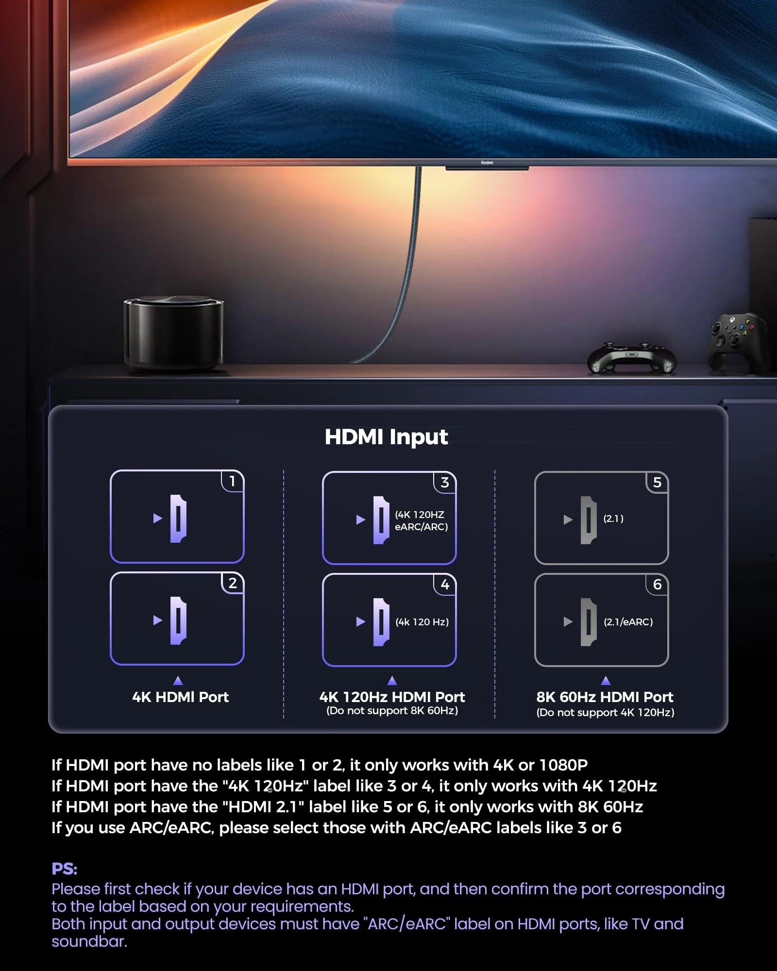 Silkland Certified HDMI 2.1 Cable, [4K@240Hz 144Hz 120Hz, 8K@60Hz] 1440P Ultra High Speed HDMI Cable 48Gbps (Upgrade Braided), HDR10+, eARC, HDCP 2.3, Compatible for Xbox/PS5/PS4/Roku TV-6.6ft 6.6 Feet 1-Pack Grey - Image 3