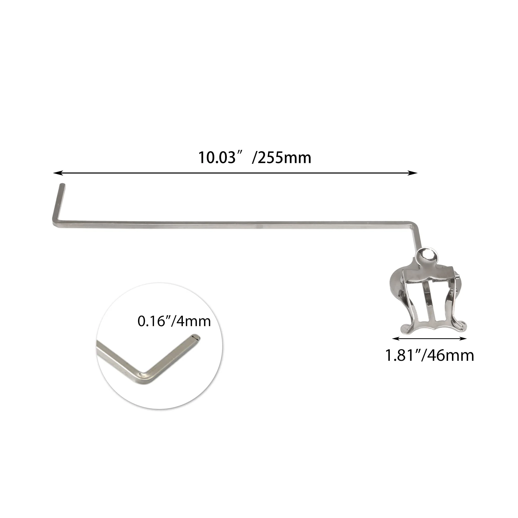 Silver 3/4 Vertical Keys Euphonium Marching Clip, 3/4 Vertical Keys Music Sheet Clip - Image 3