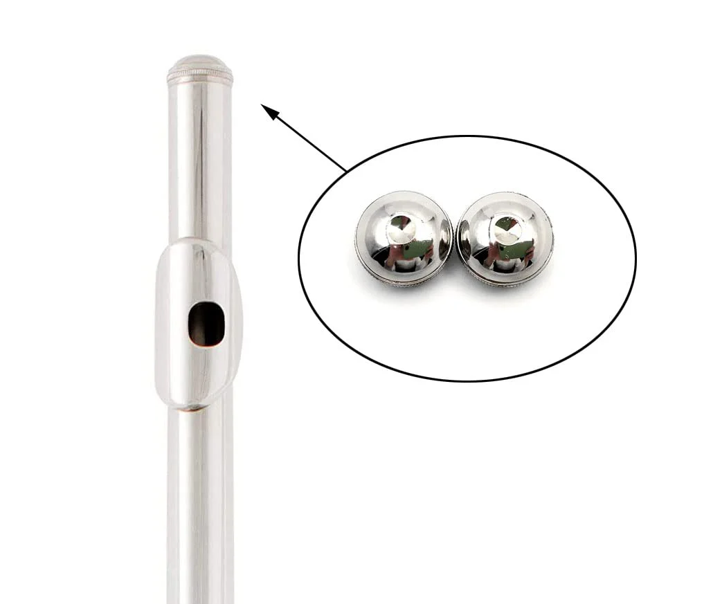 Silver Flute Head Crown Headjoint Screw End Cap Flute Repair Part Accessaries 2pcs - Image 5