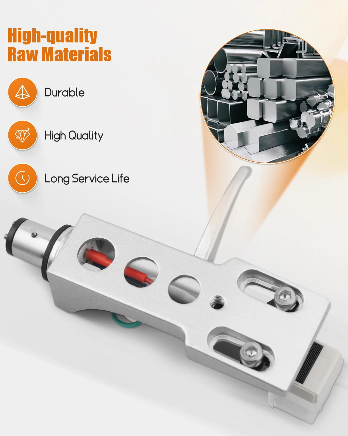 Silver Headshell, AT-3600L Magnetic Cartridge Stylus Fit for Pioneer PLX-1000 PL-518 PL-530 PL-A35 PLX-500 PL-560 PL-200 PL-516 PL-255 PL-200X XL-A700 PL-A45D Silver Headshell - Image 3