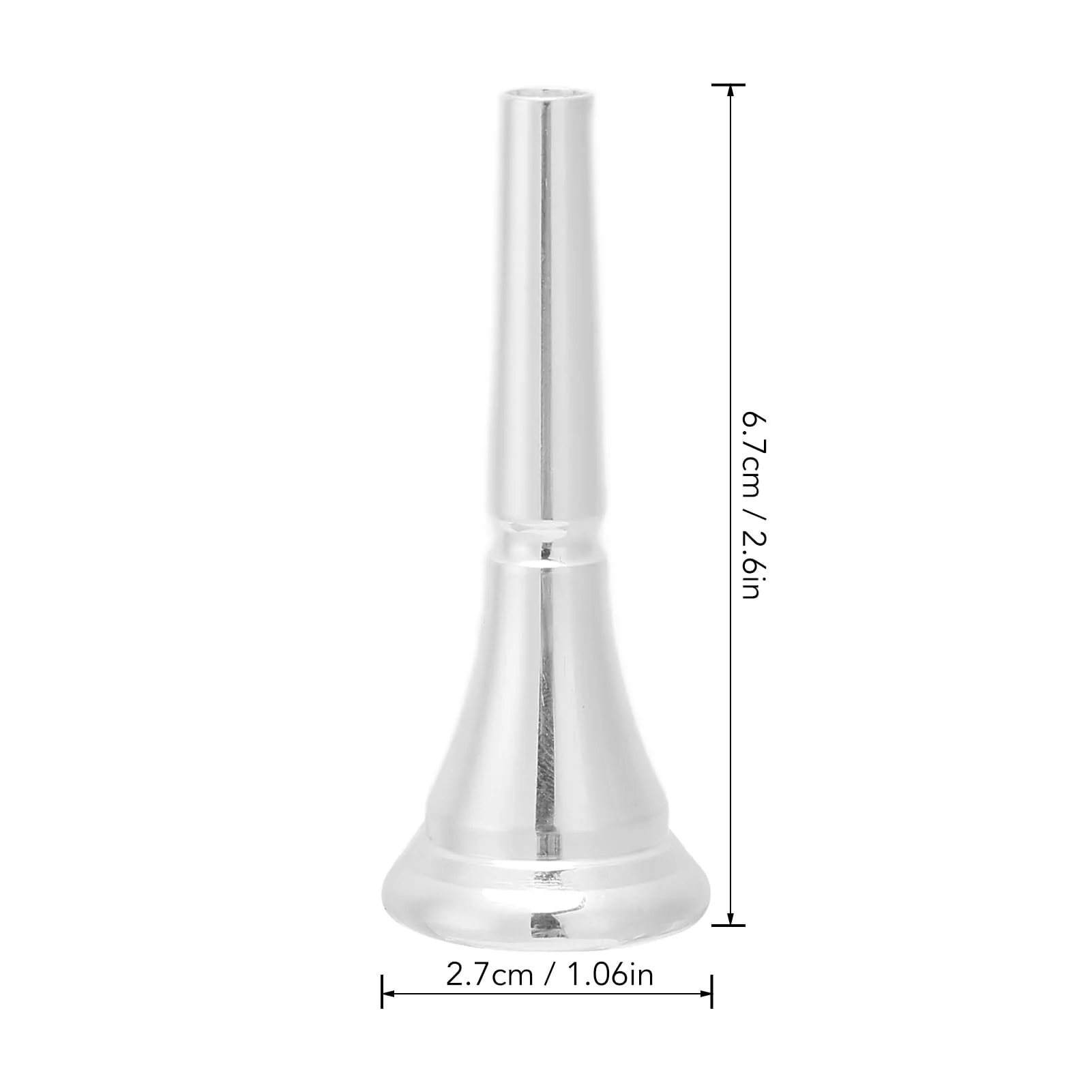Silver Horn French Horn Mouthpiece Brass Standard Replacement for Novice and Professional Players Silver - Image 2