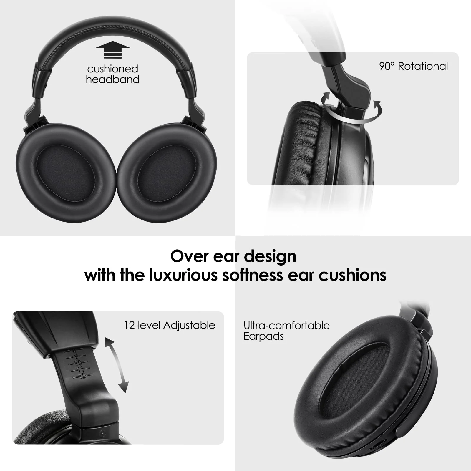 SIMOLIO Compatible with uConnect VES Chrysler Pacifica & Town & Country & Honda Odyssey & Dodge Grand Caravan IR Headphones for Car DVD for Chevy Suburban & GMC Yukon & Nissan Armada & Jeep 2006-2022 Two Headphones - Image 4