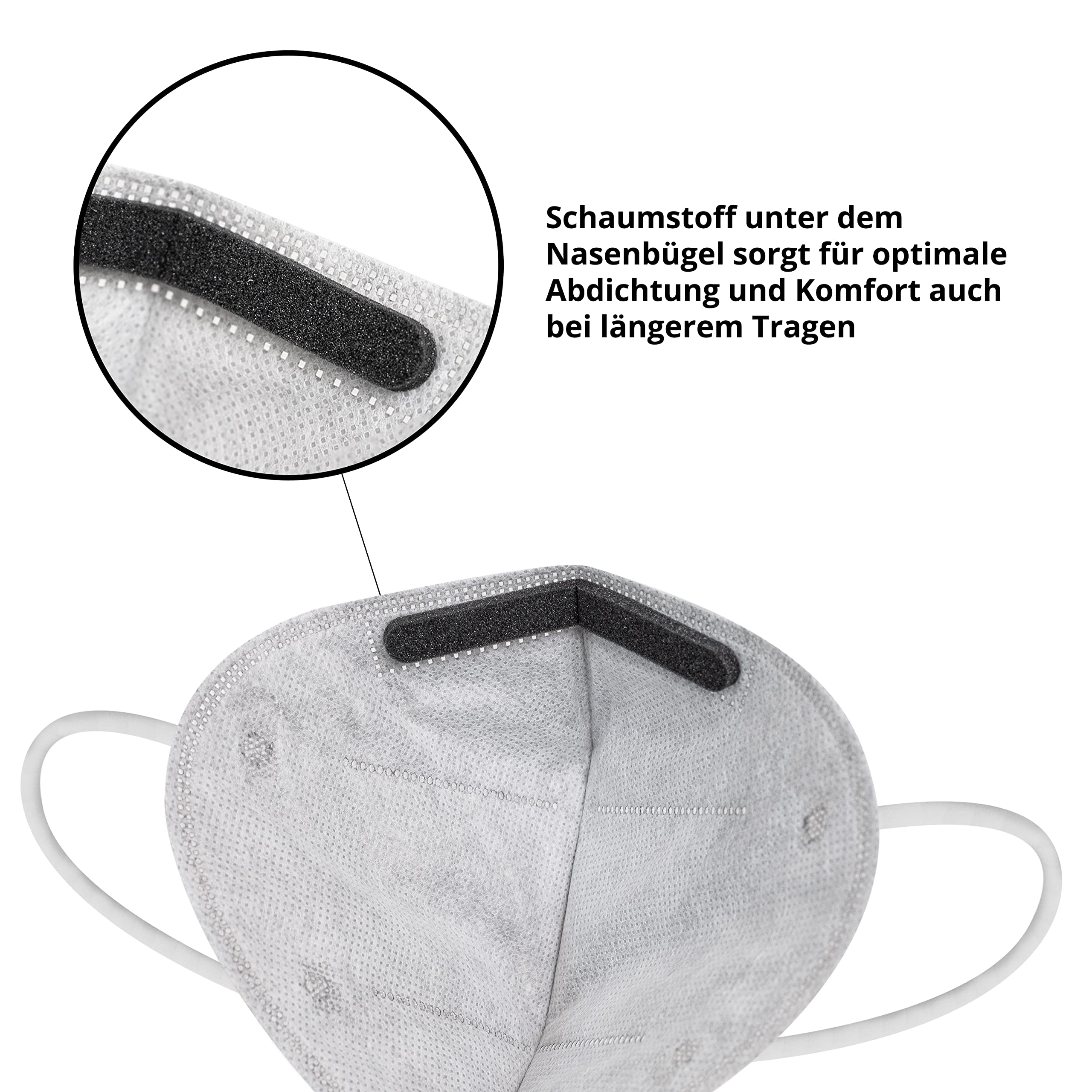 Simplecase 40 x FFP2 Masks, CE Certified by Officially Named Body CE 0598, Respirator Mask, Particulate Filter Mask 1 stück (40er Pack) White - Image 7