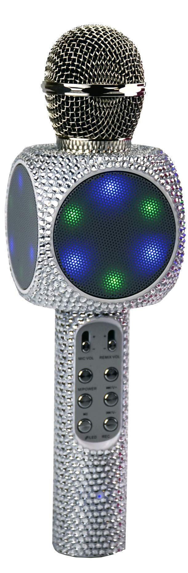 Sing-Along Bling Bluetooth Karaoke Microphone and Bluetooth Stereo Speaker All-in-One (Silver Bling) Silver Bling - Image 4