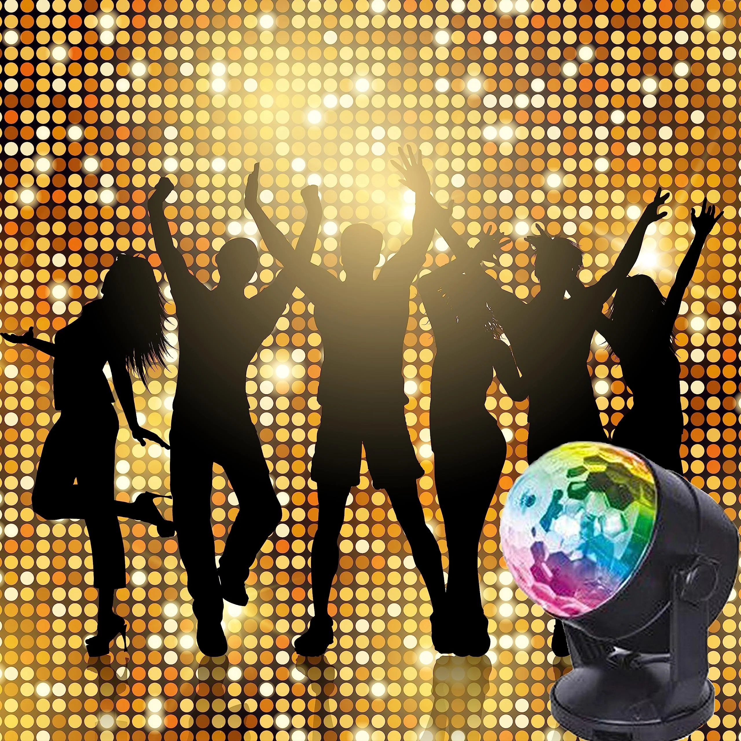 Sing-Along Bling Bluetooth Karaoke Microphone and Bluetooth Stereo Speaker All-in-One (Silver Bling w/Disco Ball) - Image 5