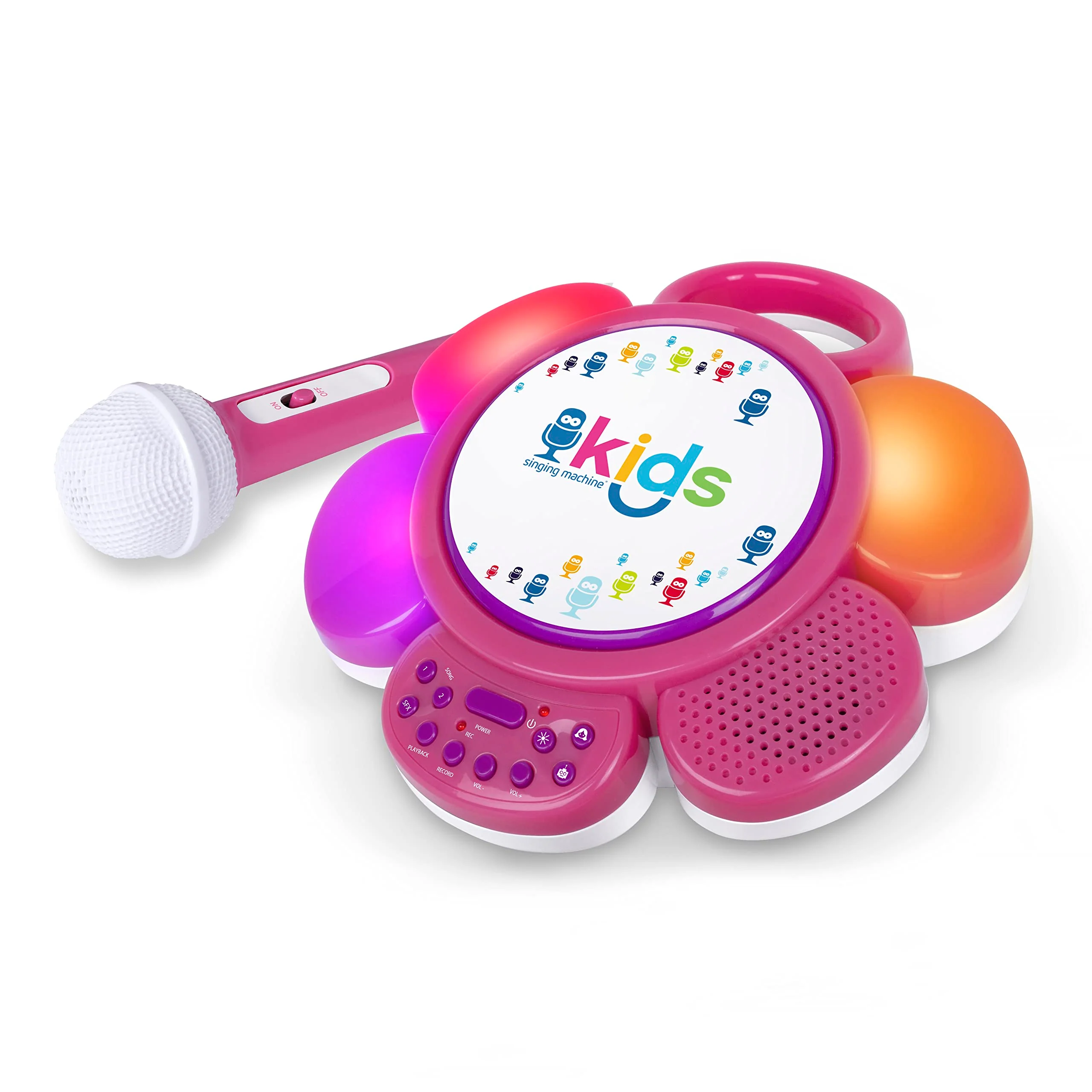 Singing Machine SMK963PP Kids Portable Sing Along Speaker with Pre-Recorded Songs and LED Lights, Pink/Purple - Image 3