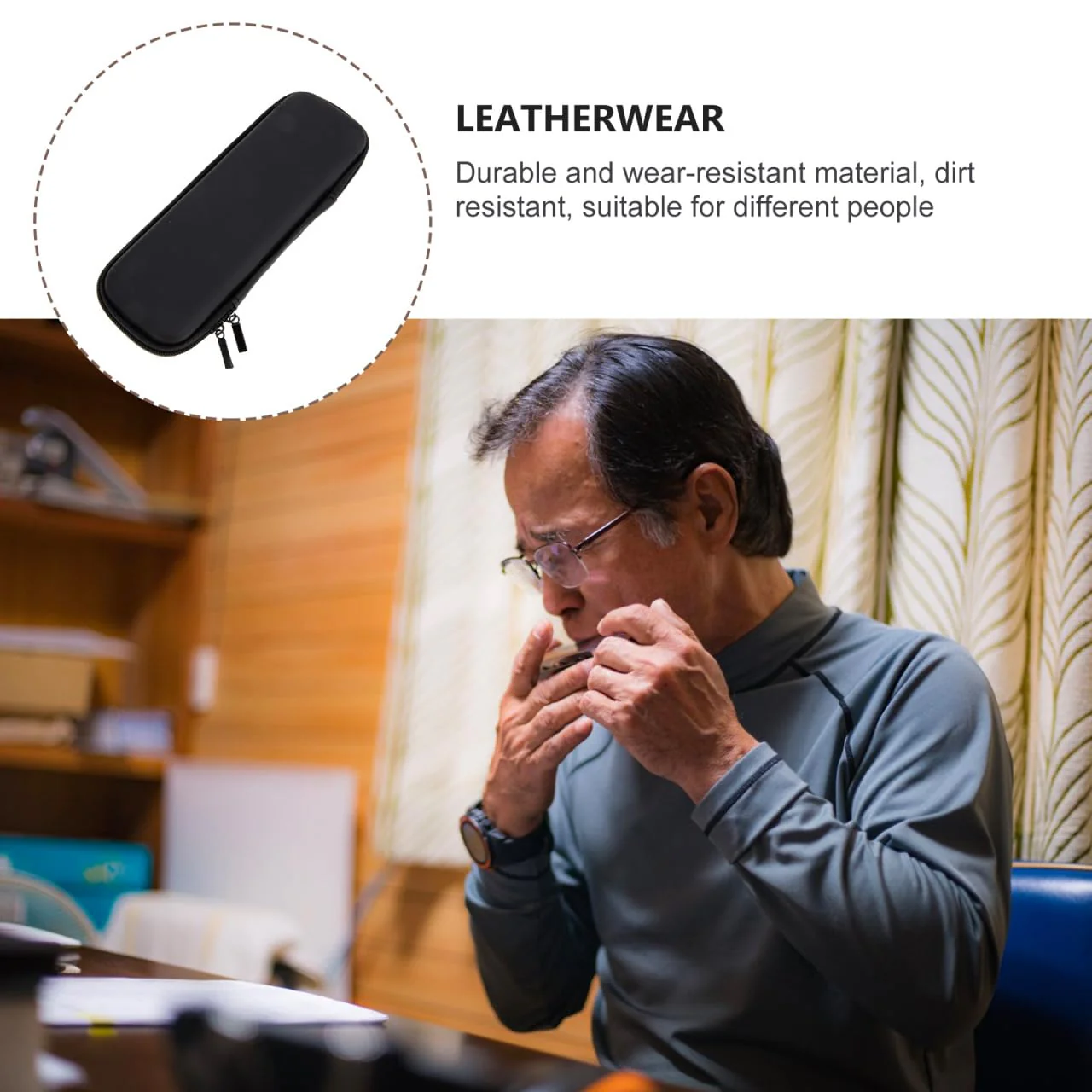Single Harmonica Case Storage Bag: Harmonica Carrying Case Hard Shell Zipper Pouch Musical Instrument Accessories - Image 3