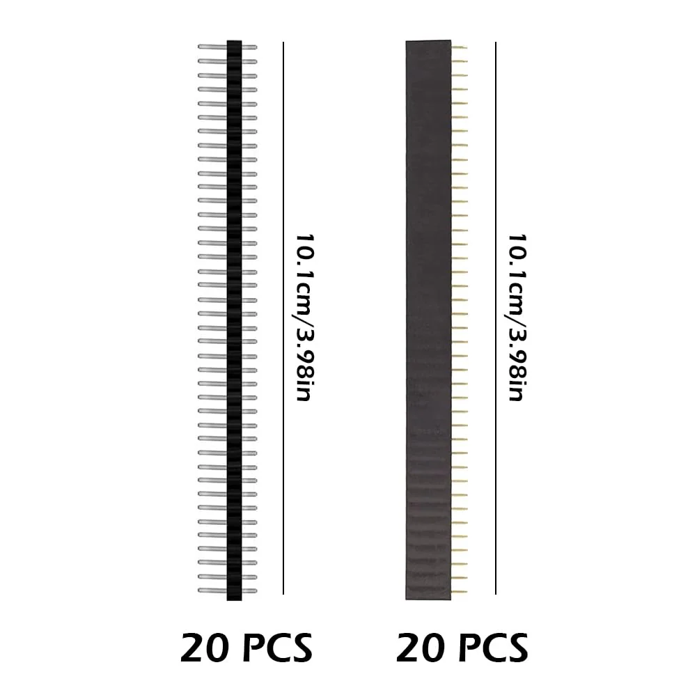Single Row Female Header, Single Row Header Connector, Female Male Pin Header, Female Pin Header Connector Kit, 40 Pins, 2.54 mm Pitch, Single Row, Straight, 40 Pieces - Image 5