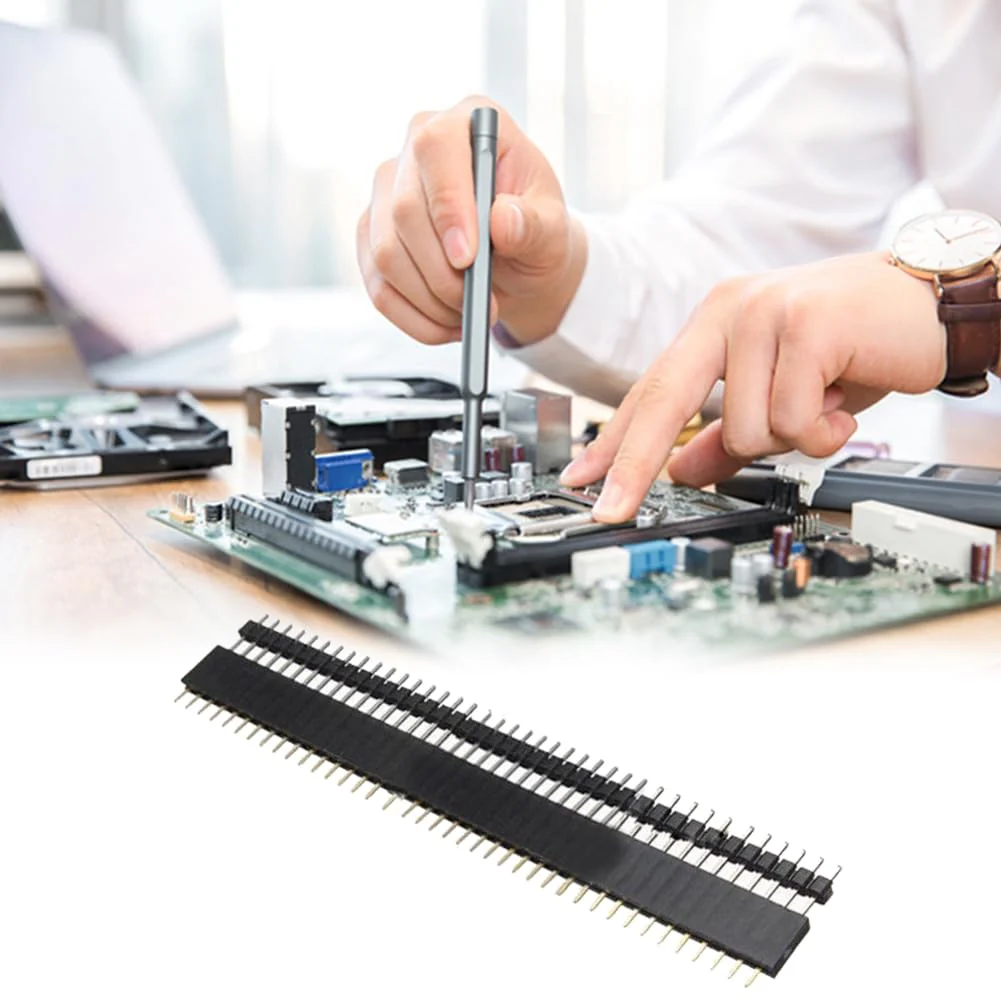 Single Row Female Header, Single Row Header Connector, Female Male Pin Header, Female Pin Header Connector Kit, 40 Pins, 2.54 mm Pitch, Single Row, Straight, 40 Pieces - Image 6
