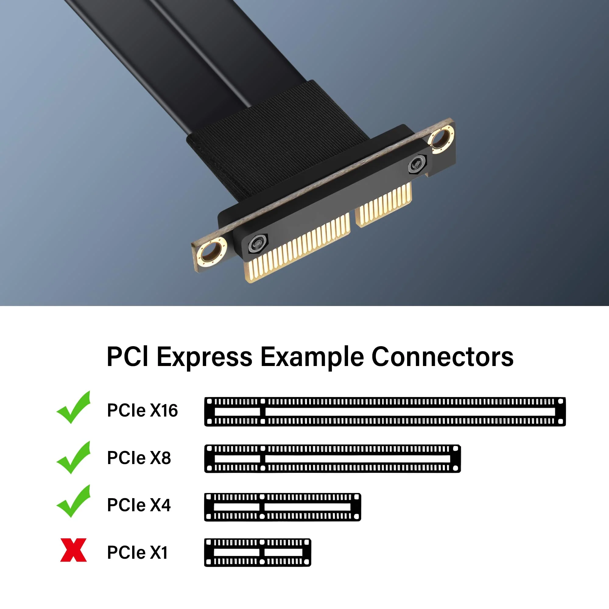 SinLoon PCIe 3.0 X4 Extension Cable 90 Degree PCI-E 4X Male to Female Riser Cable 20CM (90 Degree) - Image 3