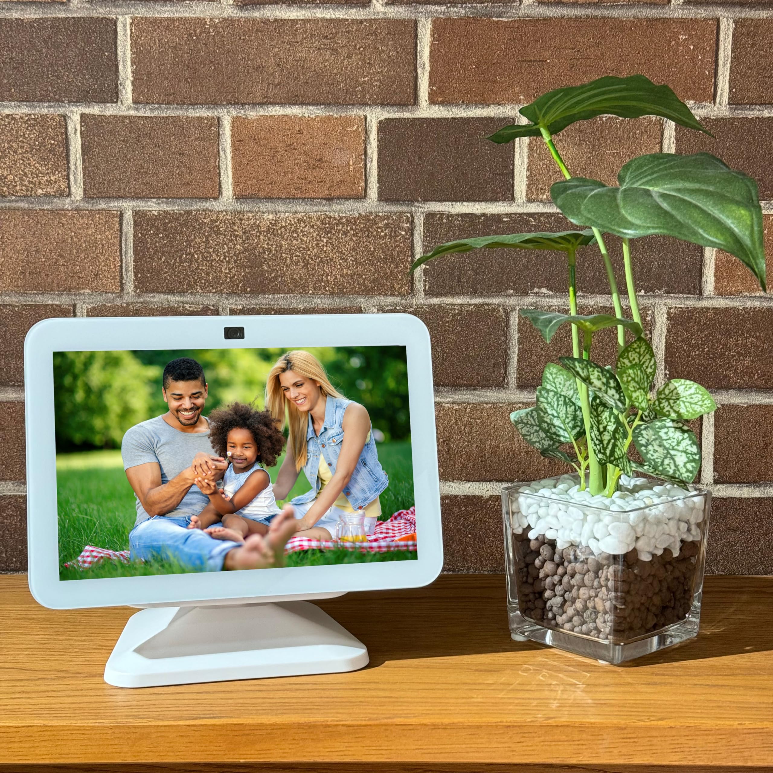 Sintron Adjustable Magnetic Stand Mount for Shᴏw 8 3rd gen, Smart Display Stand Holder with 360 Degree Rotation, Swivel & Tilt Function, Anti-Slip Base - White Compatible with iPhone 12 & newer models For Show 8 - Image 8