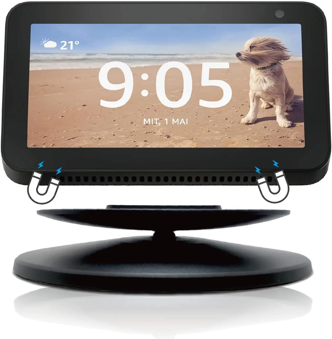 Sintron Smart Display Stand for Show 5 & Show 8 (1st Gen & 2nd Gen) - Adjustable Magnetic Stand Mount with 360 Degree Rotation, Tilt Function and Anti-Slip Base, Compatible with iPhone Models (Black) Black - Image 4