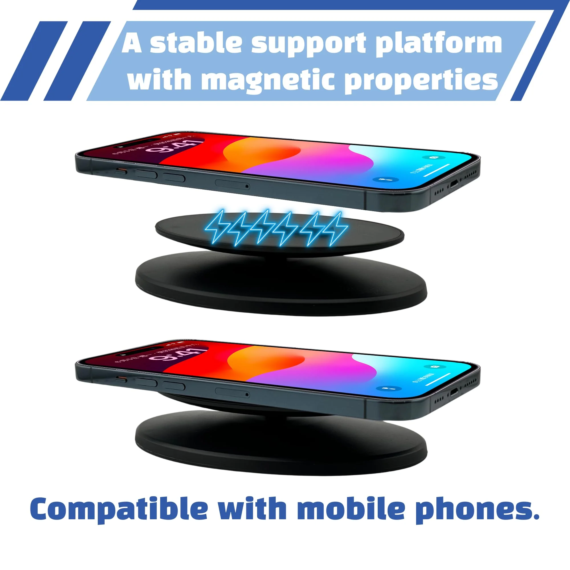 Sintron Smart Display Stand for Show 5 & Show 8 (1st Gen & 2nd Gen) - Adjustable Magnetic Stand Mount with 360 Degree Rotation, Tilt Function and Anti-Slip Base, Compatible with iPhone Models (Black) Black - Image 6