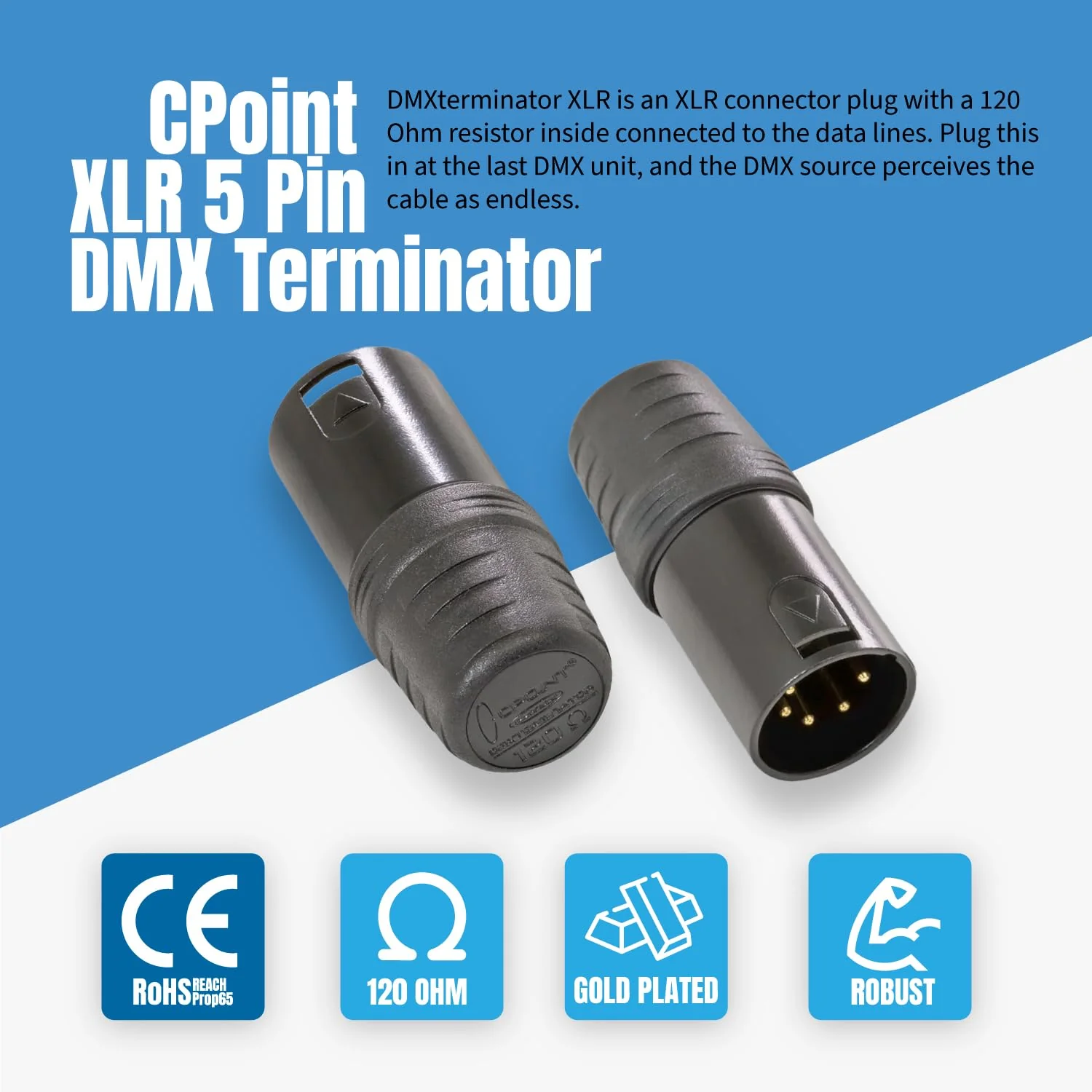 SIRS-E 2-Pack - CPoint DMXterminator XLR 5 Pin DMX Terminator 120 Ohm XLR5-TERM - Image 3