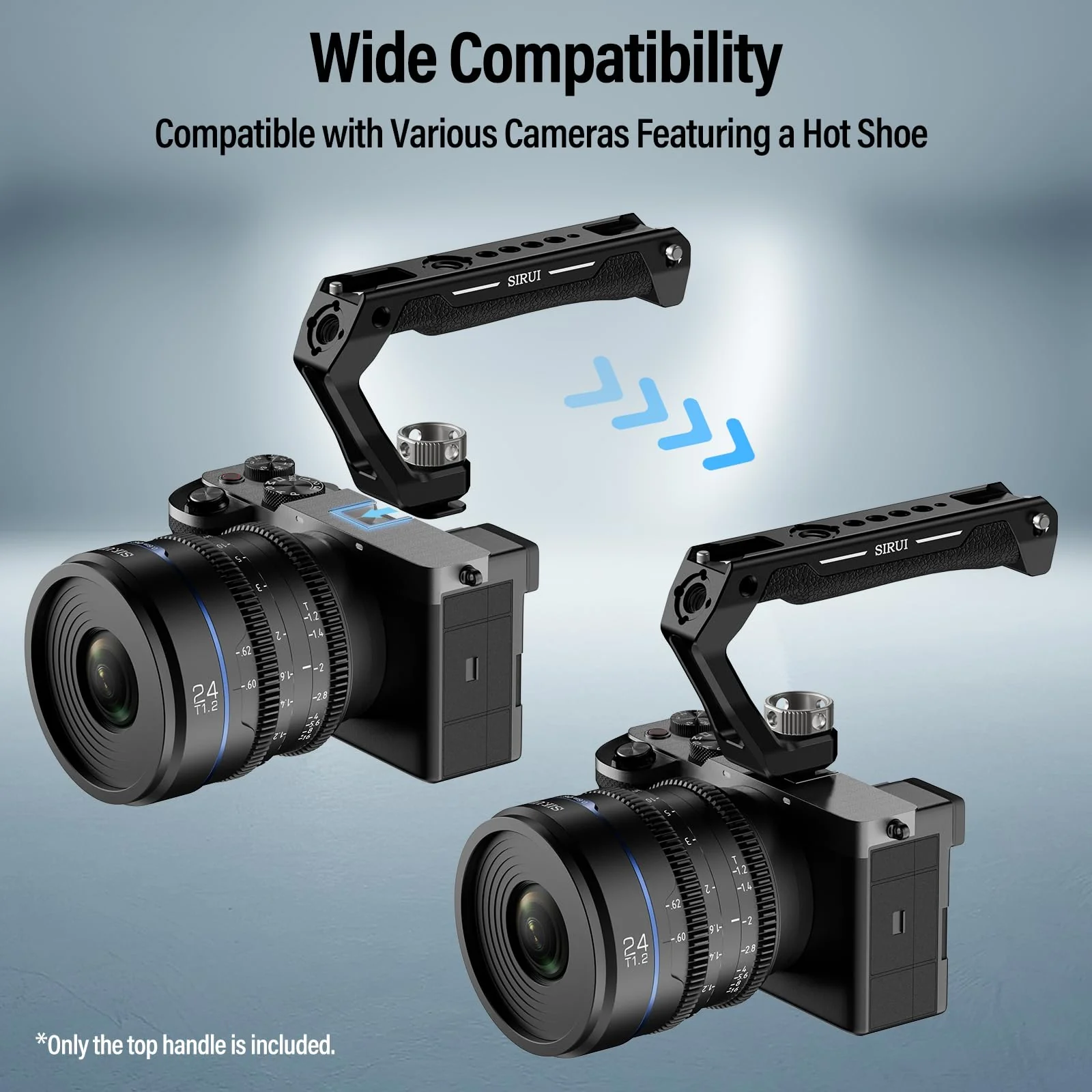 SIRUI Cold Shoe Mount Camera Top Handle, Universal Camera Cage Top Hand Grip with Anti-Off Designed Cold Shoe Adapter, and Multiple Mounting Points, AM-THC - Image 3