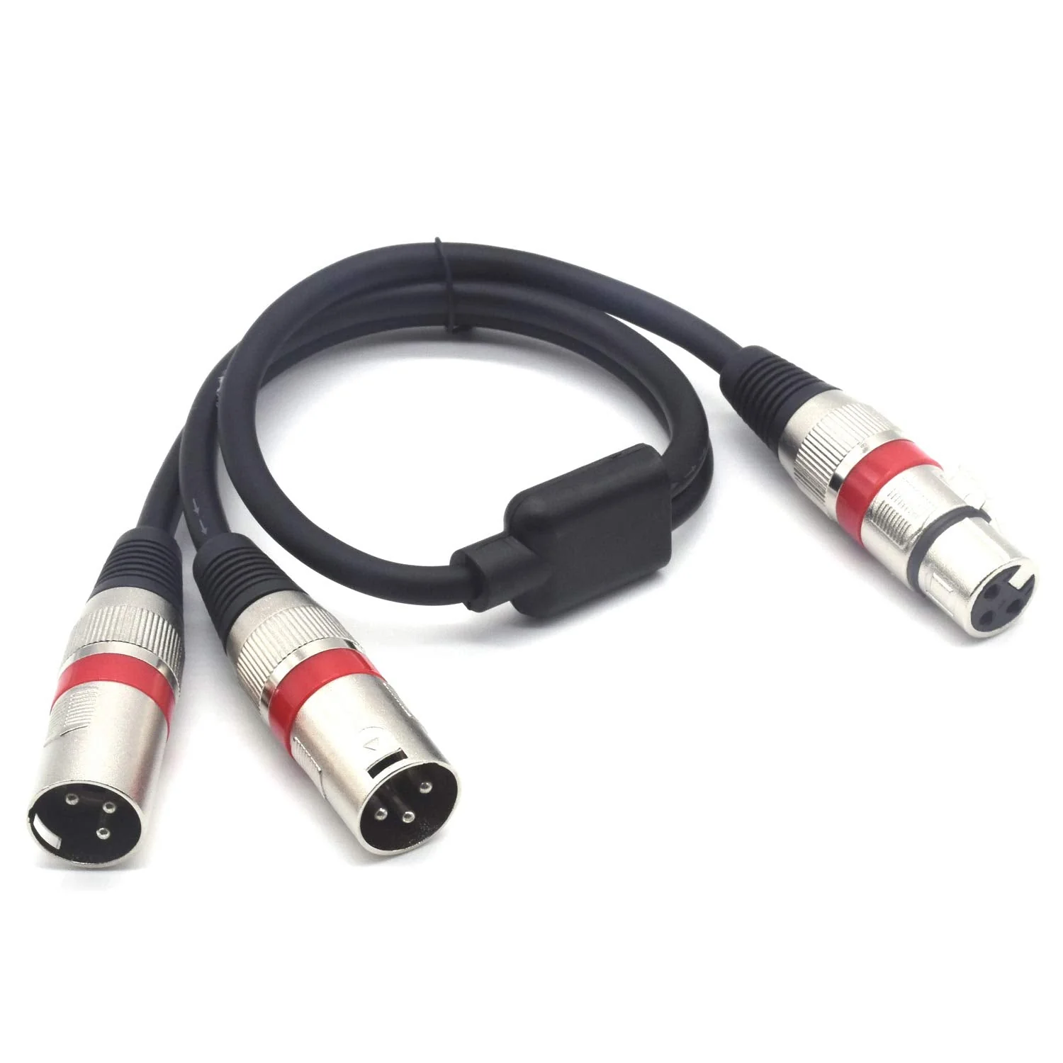 SiYear Balanced XLR Splitter Cable - XLR Female to Dual XLR Male 3 Pin Patch Y Cable Microphone Splitter Cord Audio Adapter (50CM-2PACK) XLRF-2XLRM（2PACK) - Image 2