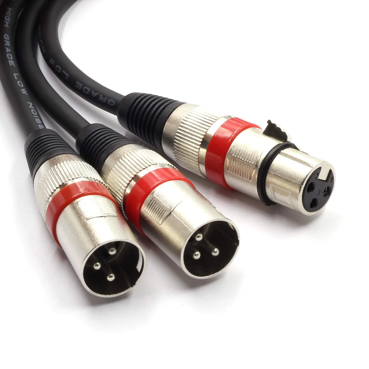 SiYear Balanced XLR Splitter Cable - XLR Female to Dual XLR Male 3 Pin Patch Y Cable Microphone Splitter Cord Audio Adapter (50CM-2PACK) XLRF-2XLRM（2PACK) - Image 3