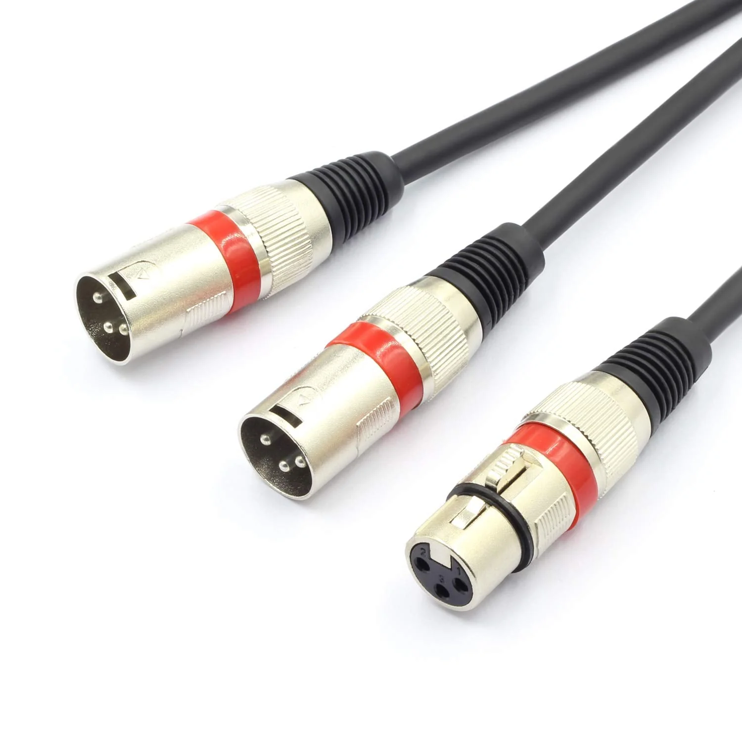 SiYear Balanced XLR Splitter Cable - XLR Female to Dual XLR Male 3 Pin Patch Y Cable Microphone Splitter Cord Audio Adapter (50CM-2PACK) XLRF-2XLRM（2PACK) - Image 4