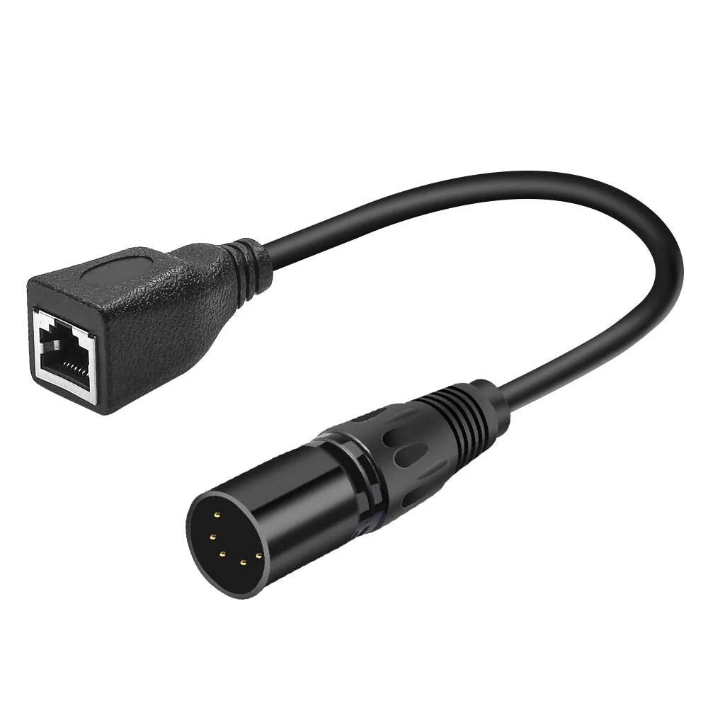 SiYear XLR 5 pin RJ45 Adapter Cable-XLR 5 Pin Male to RJ45 & XLR 5 Pin Female to RJ45 Female DMX Ethernet Adapter Converter cable(1SET/ 2PACK) - Image 3