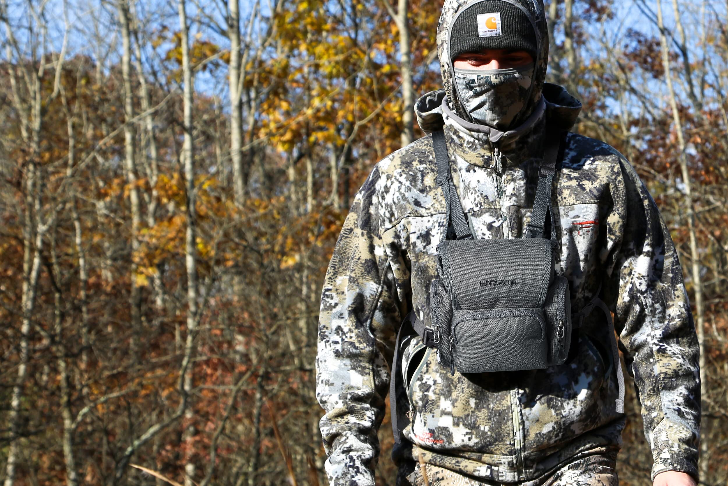 skiguard Bino Harness with Rangefinder Pouch & Rain Cover, Lightweight Binocular Harness Chest Pack, Harness Binocular Chest Packs Grey - Image 6