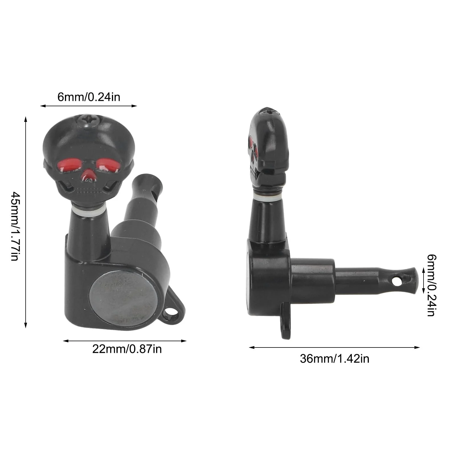 Skull Guitar Tuning Pegs, Metal Machine Heads Tuners, Electric Acoustic Guitar Tuners, Replacement Parts for Guitar Repair & Maintenance - Image 7