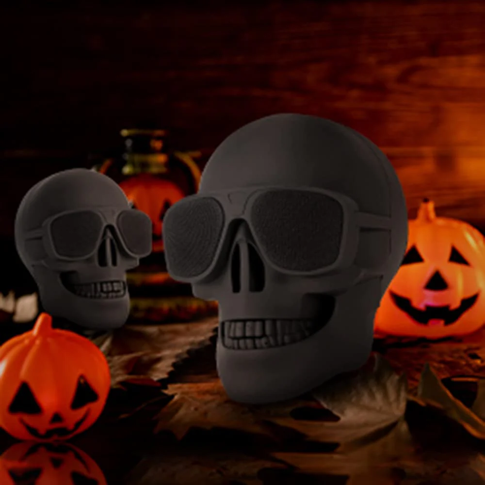 Skull Speaker, Portable Bluetooth Speakers Unique Speaker 8W Output Bass Stereo Compatible for Desktop PC/Laptop/Mobile Phone/MP3/MP4 Player for Halloween Decorations for Gift Party Big-Black - Image 2
