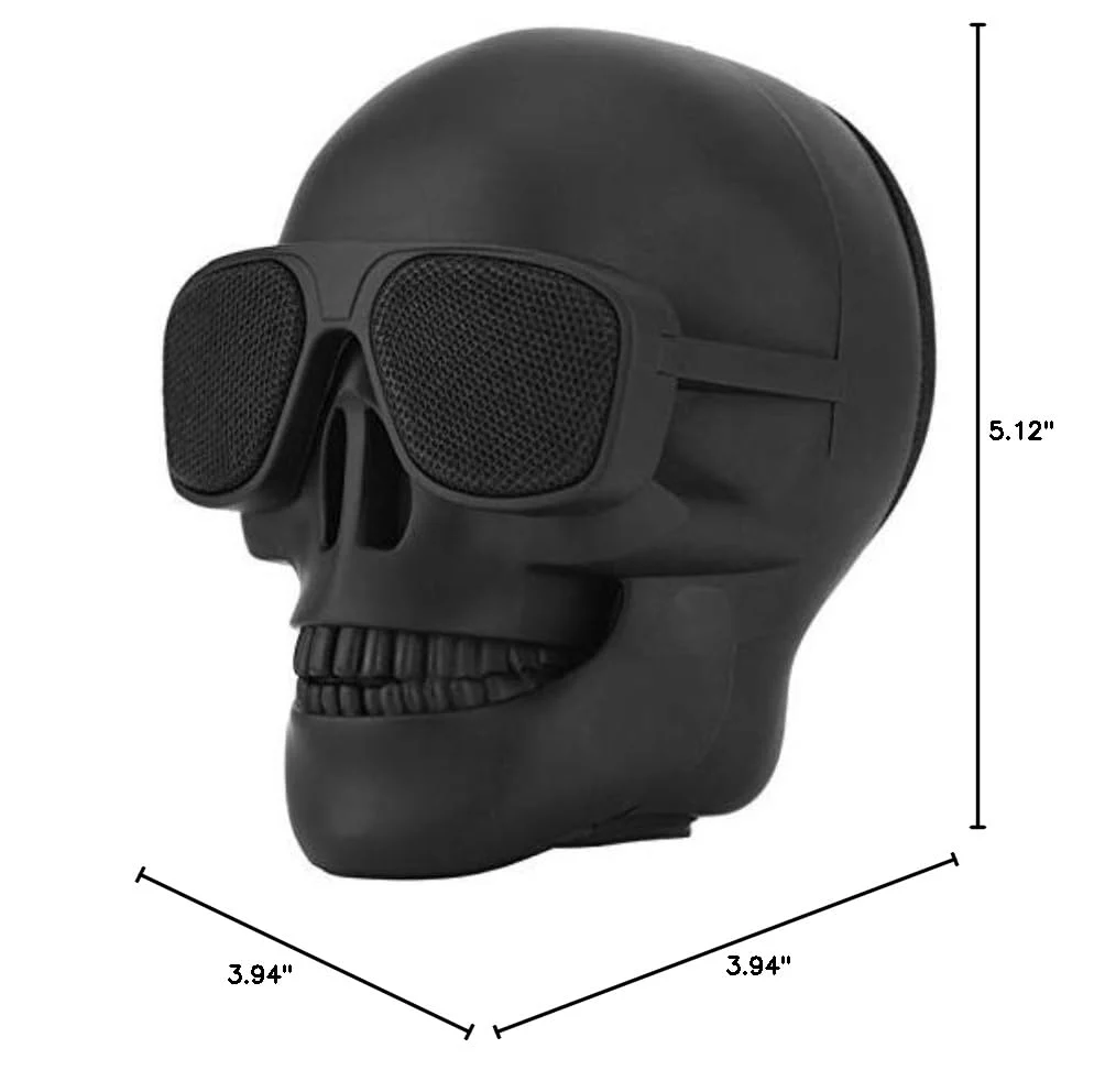 Skull Speaker, Portable Bluetooth Speakers Unique Speaker 8W Output Bass Stereo Compatible for Desktop PC/Laptop/Mobile Phone/MP3/MP4 Player for Halloween Decorations for Gift Party Big-Black - Image 4