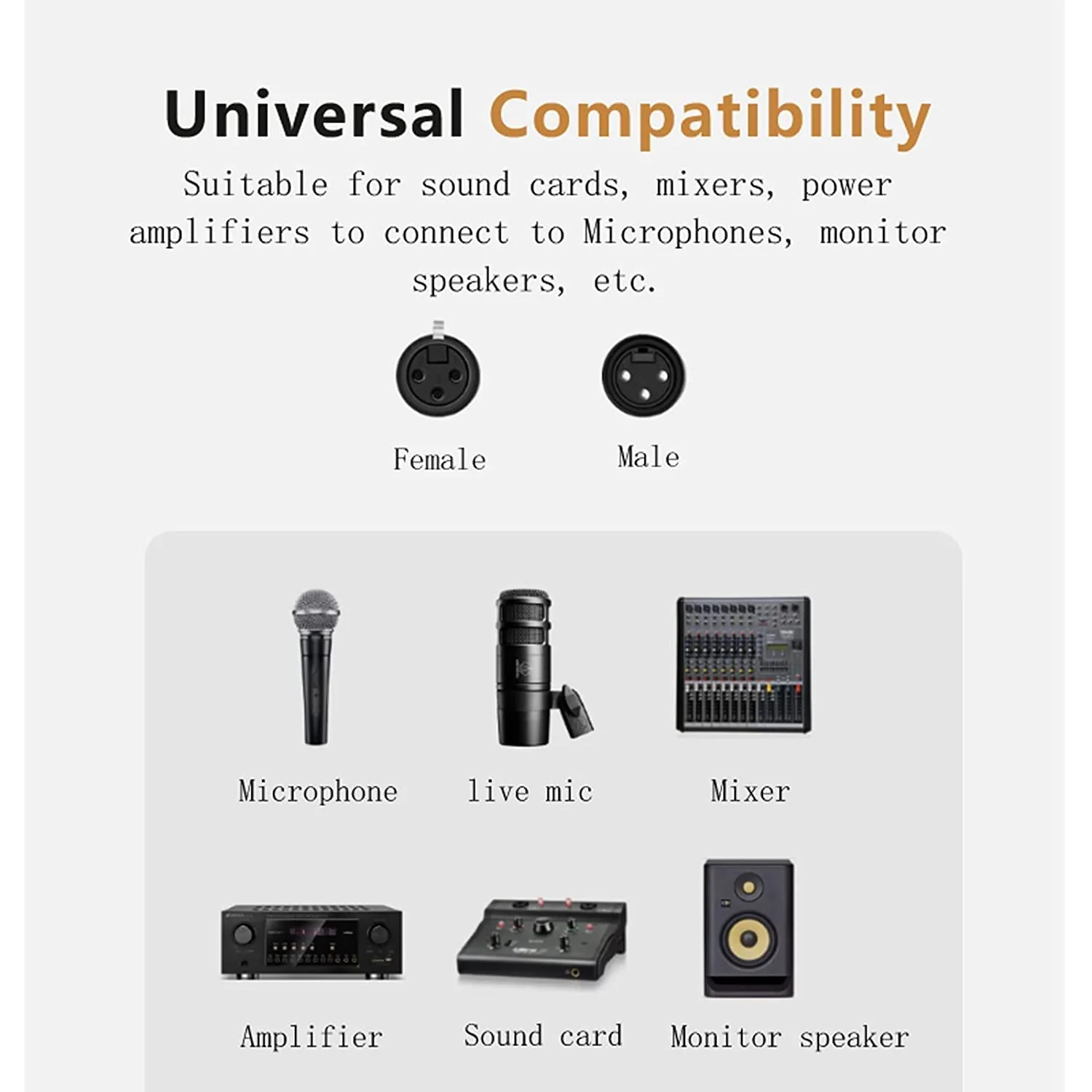 SKW Single Mic XLR Cable, XLR Male to Female Microphone Cables Nylon Jacket 32.8ft/10M 32.8ft (5m) Black - Image 7