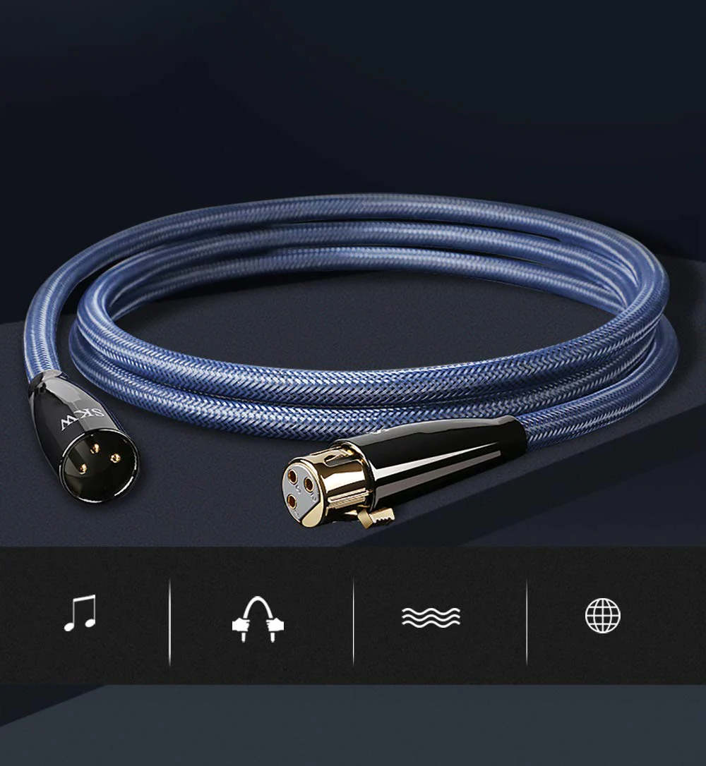 SKW Single OFC Balanced XLR Male to XLR Female 3 PIN Microphone Cable (4.9ft, 1.5M) 4.9ft (1.5m) - Image 5