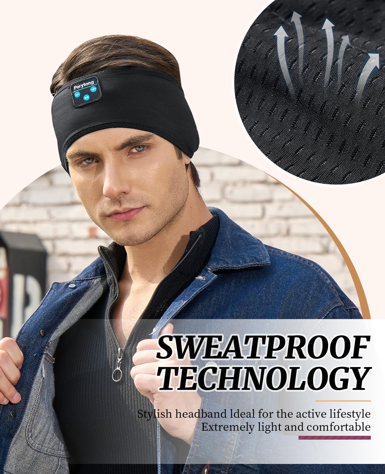 Sleep Headphones, Sports Headband Bluetooth Headphones, Wireless Music Sleeping Headphones, Long Time Play Headphone Band with Built in Speakers Perfect for Sleep,Workout,Running,Yoga,Travel - Image 2