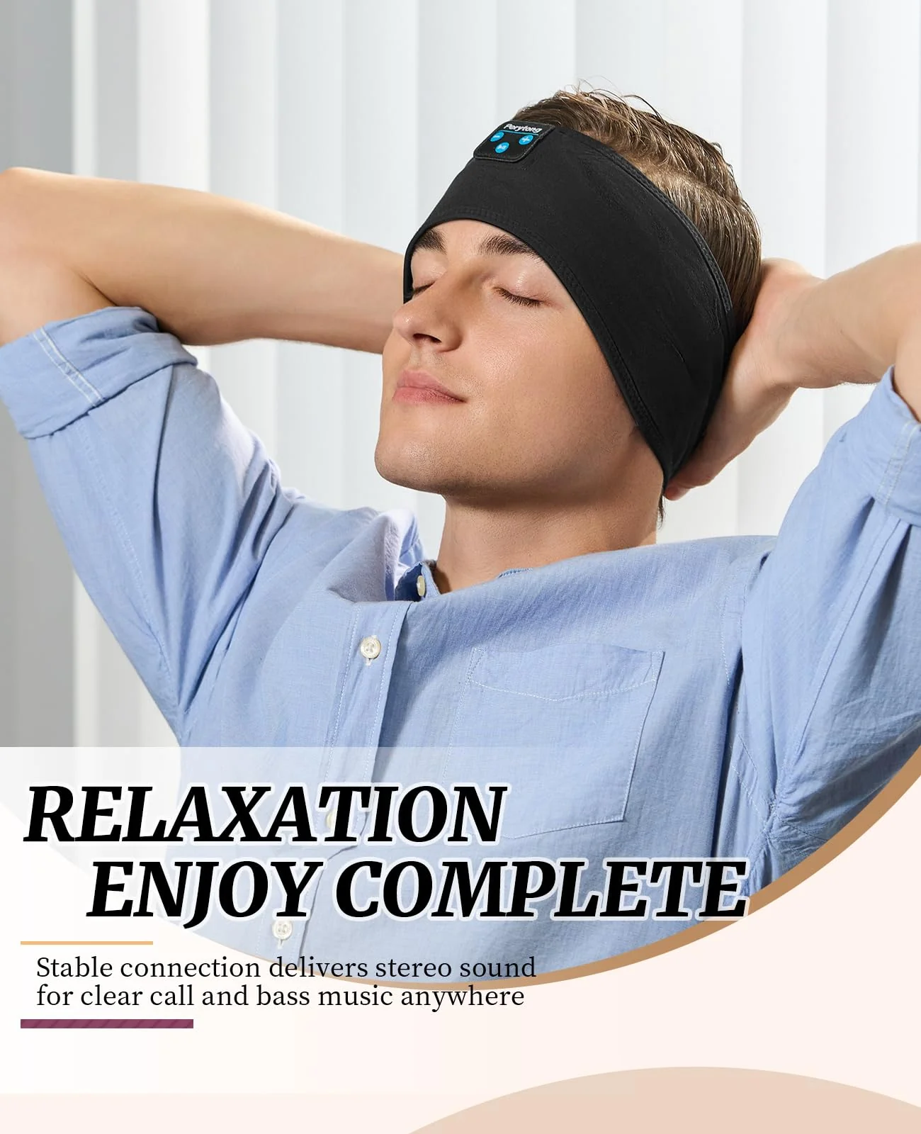 Sleep Headphones, Sports Headband Bluetooth Headphones, Wireless Music Sleeping Headphones, Long Time Play Headphone Band with Built in Speakers Perfect for Sleep,Workout,Running,Yoga,Travel - Image 5