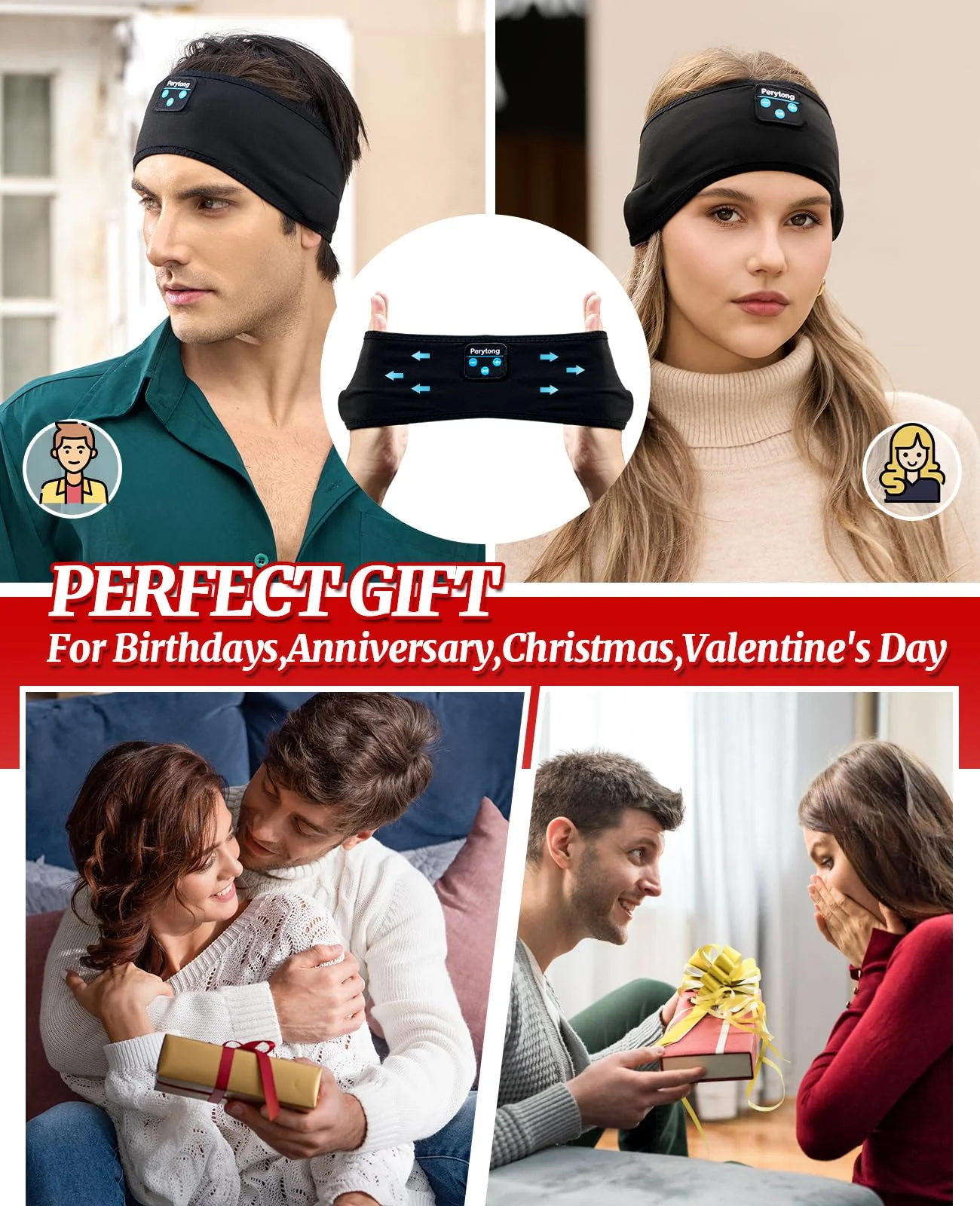 Sleep Headphones, Sports Headband Bluetooth Headphones, Wireless Music Sleeping Headphones, Long Time Play Headphone Band with Built in Speakers Perfect for Sleep,Workout,Running,Yoga,Travel - Image 7