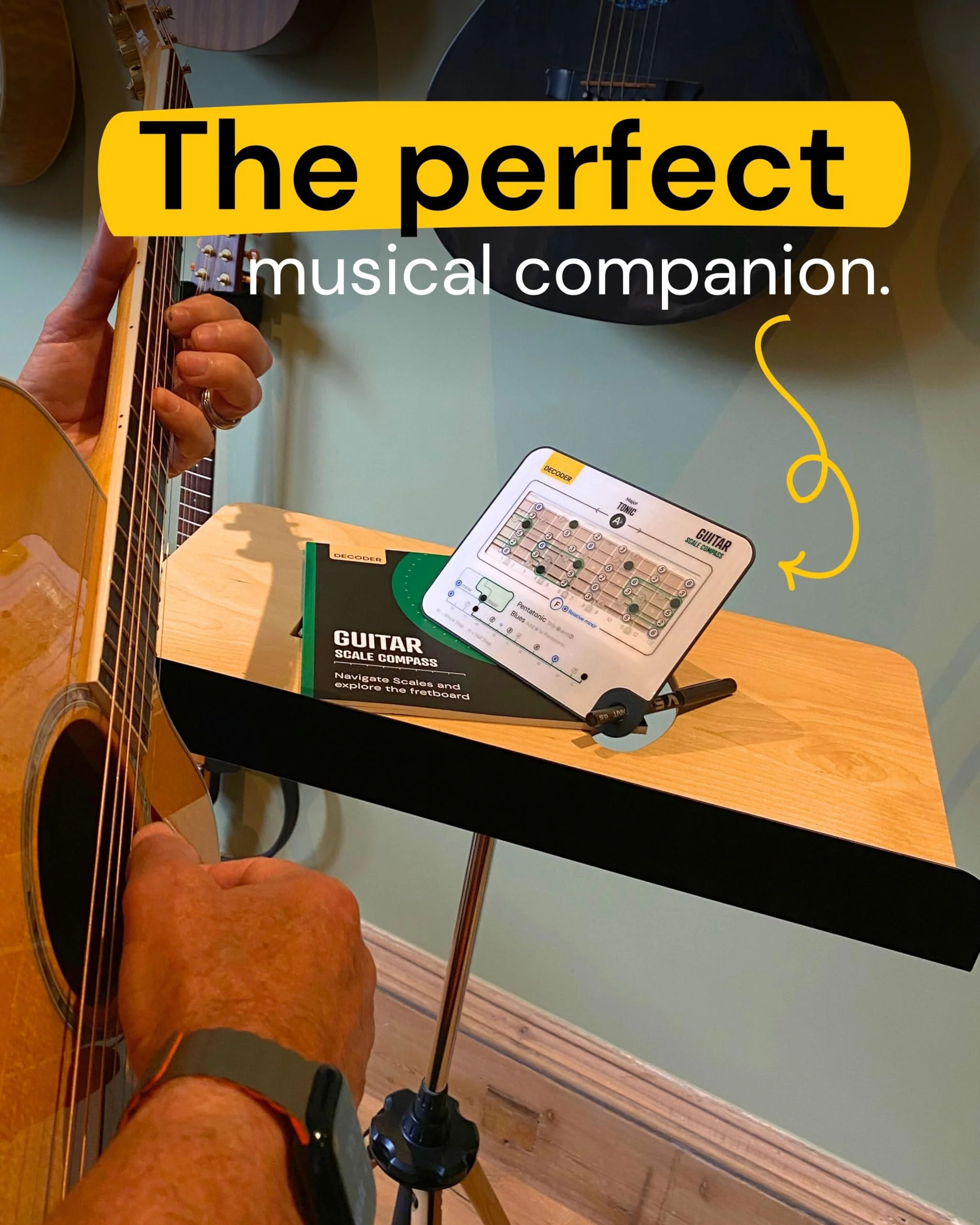 Sliding Guitar Scales Compass & 88-Page Decoder Book for Beginners | Learn Major, Minor, Pentatonic & Blues Scales | Portable Guitar Learning Tool for Acoustic, Electric & Bass by Noisy Clan Scale Compass - Image 5