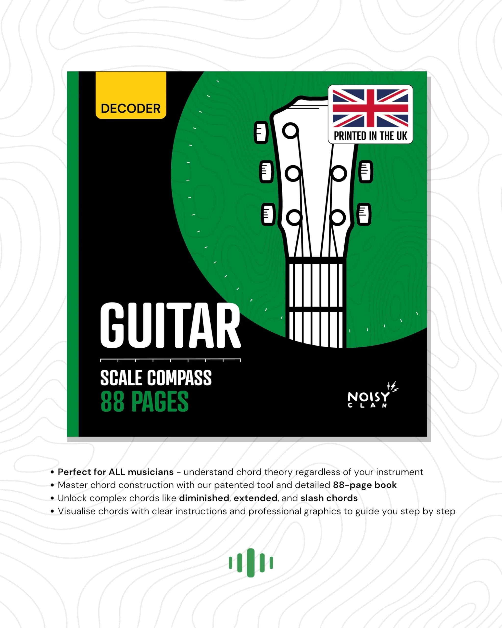 Sliding Guitar Scales Compass & 88-Page Decoder Book for Beginners | Learn Major, Minor, Pentatonic & Blues Scales | Portable Guitar Learning Tool for Acoustic, Electric & Bass by Noisy Clan Scale Compass - Image 7