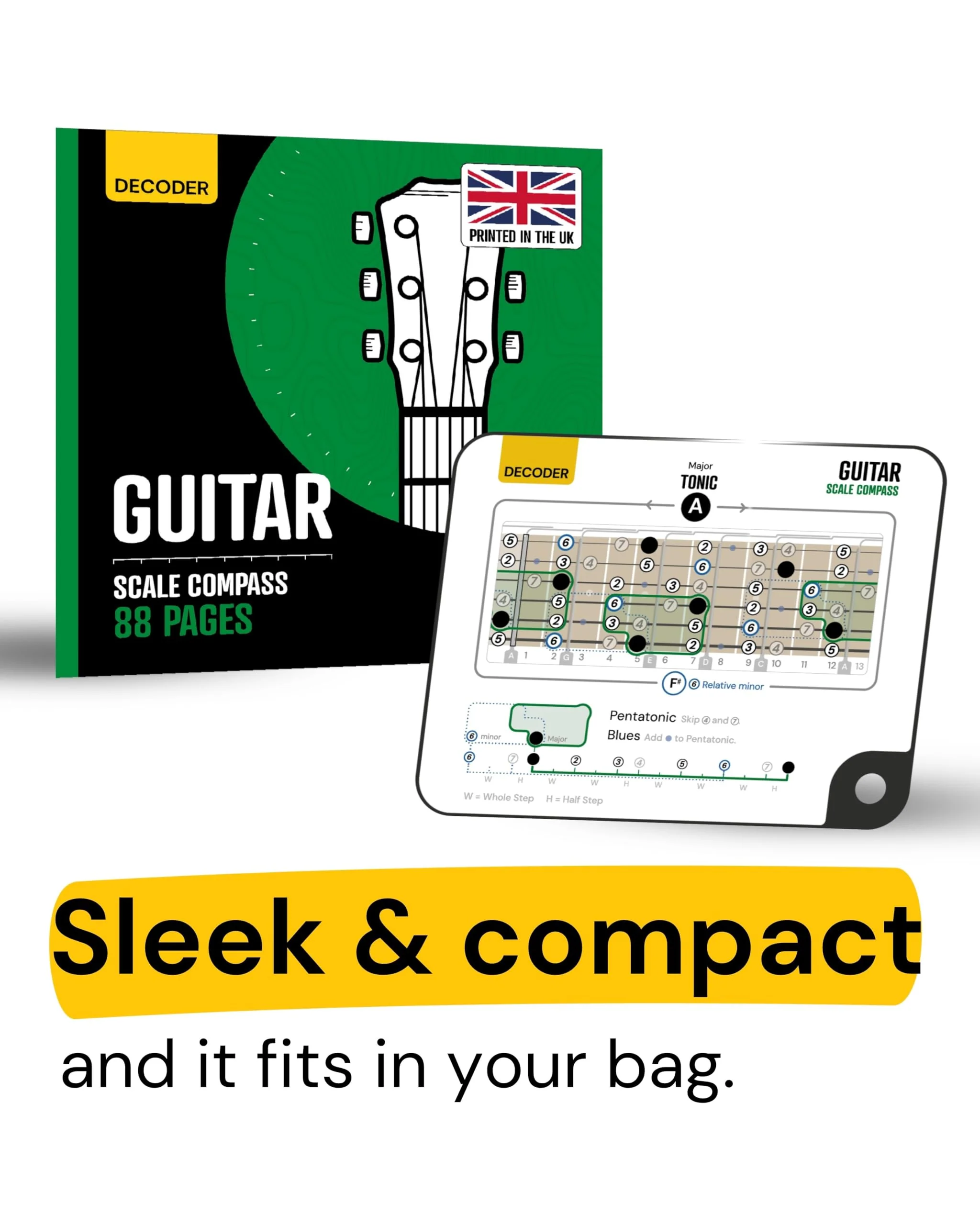 Sliding Guitar Scales Compass & 88-Page Decoder Book for Beginners | Learn Major, Minor, Pentatonic & Blues Scales | Portable Guitar Learning Tool for Acoustic, Electric & Bass by Noisy Clan Scale Compass - Image 8
