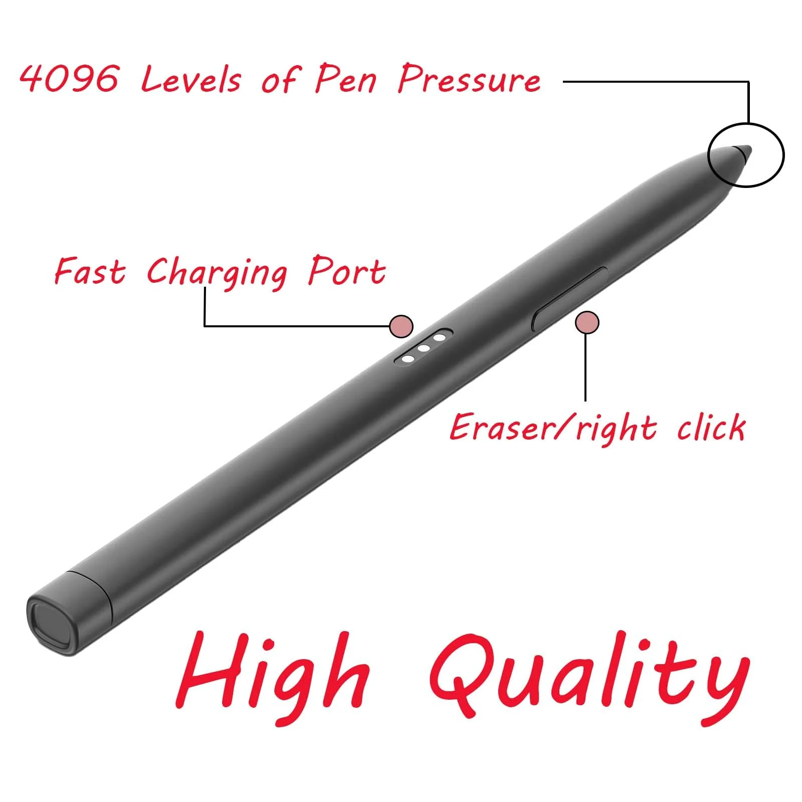 Slim Rechargeable Pen for HP Slim Rechargeable Pen(630W7AA)Compatible with HP Pro x360 Fortis 11 inch G9 Notebook PC, G10 Notebook PC and Pro x360 435 13.3 inch G9 Notebook PC,AES 1.0 Protocol(Black) - Image 3