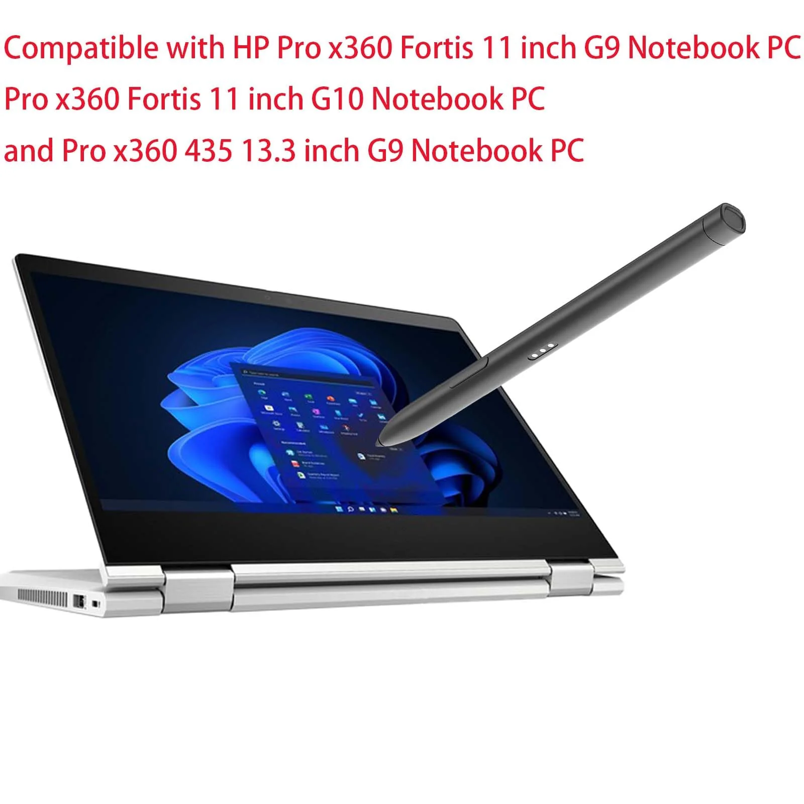 Slim Rechargeable Pen for HP Slim Rechargeable Pen(630W7AA)Compatible with HP Pro x360 Fortis 11 inch G9 Notebook PC, G10 Notebook PC and Pro x360 435 13.3 inch G9 Notebook PC,AES 1.0 Protocol(Black) - Image 4