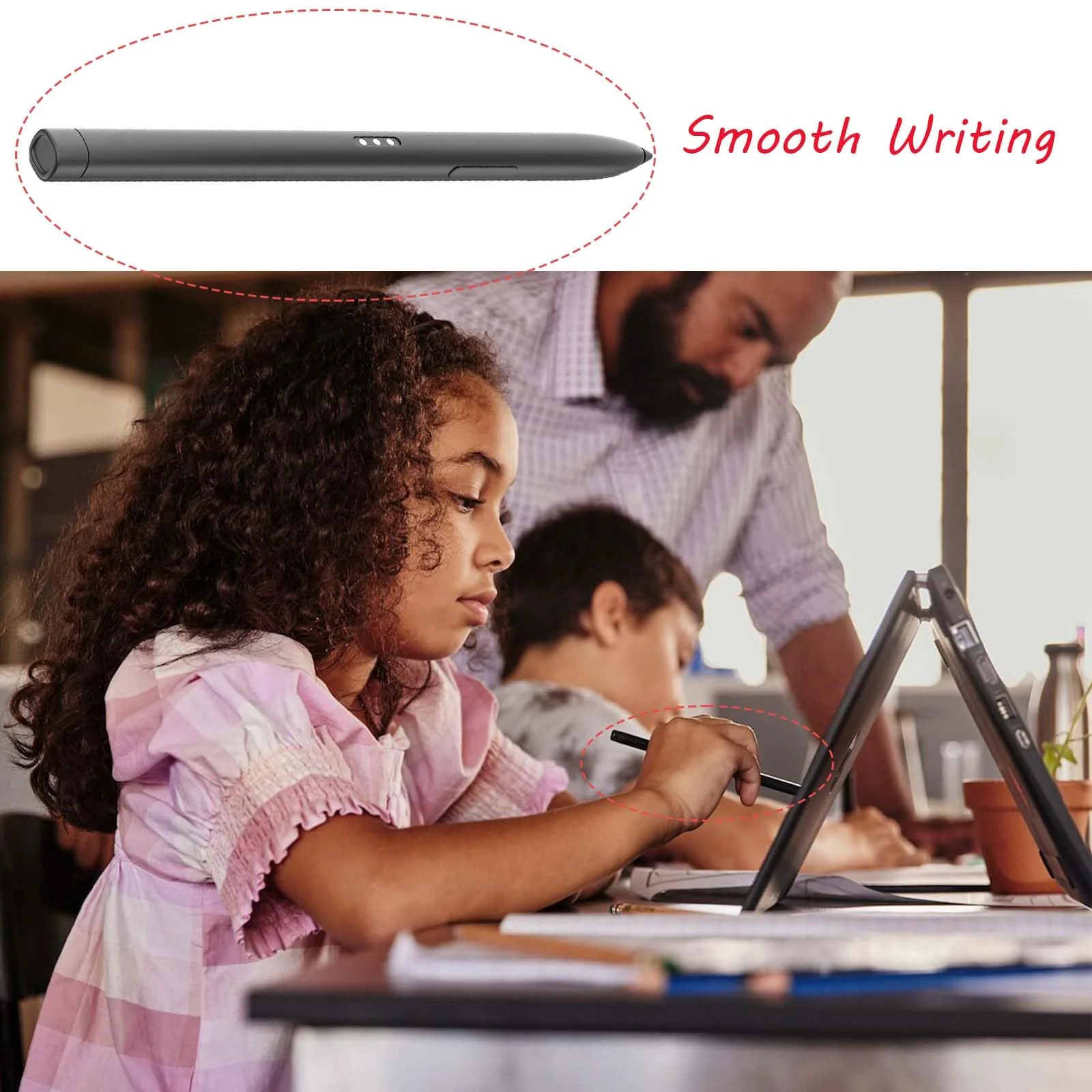 Slim Rechargeable Pen for HP Slim Rechargeable Pen(630W7AA)Compatible with HP Pro x360 Fortis 11 inch G9 Notebook PC, G10 Notebook PC and Pro x360 435 13.3 inch G9 Notebook PC,AES 1.0 Protocol(Black) - Image 6