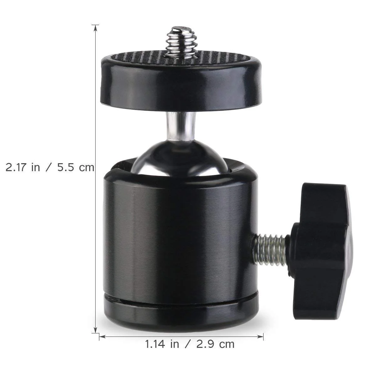 SLOW DOLPHIN Hot Shoe Mount Adapter 360 Degree Swivel Mini Ball Head 1/4 Tripod Screw for Cameras, Camcorders, Smart Phone, LED Video Light, Microphone (4 Packs) - Image 2