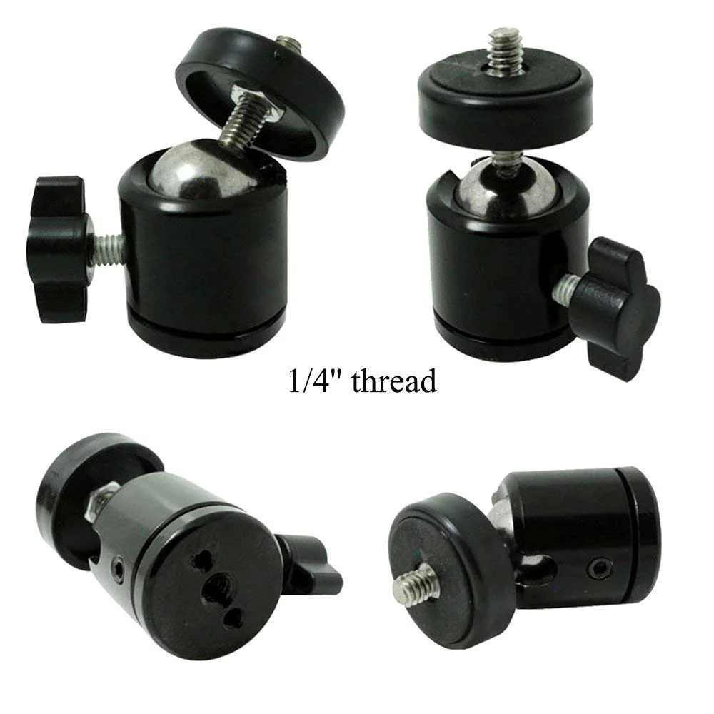 SLOW DOLPHIN Hot Shoe Mount Adapter 360 Degree Swivel Mini Ball Head 1/4 Tripod Screw for Cameras, Camcorders, Smart Phone, LED Video Light, Microphone (4 Packs) - Image 4