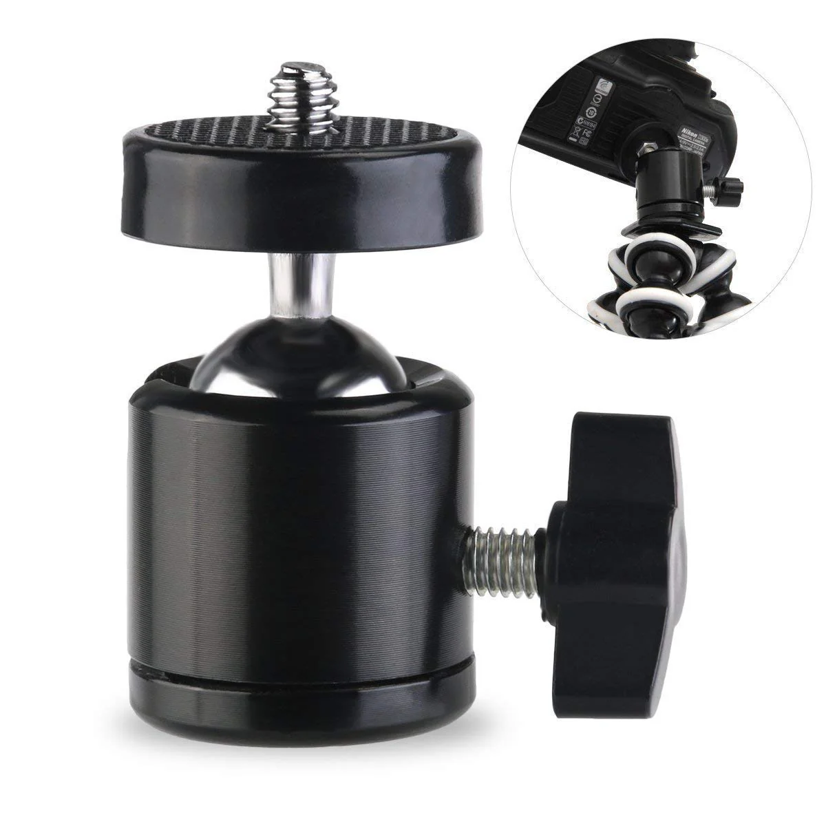 SLOW DOLPHIN Hot Shoe Mount Adapter 360 Degree Swivel Mini Ball Head 1/4 Tripod Screw for Cameras, Camcorders, Smart Phone, LED Video Light, Microphone (4 Packs) - Image 5