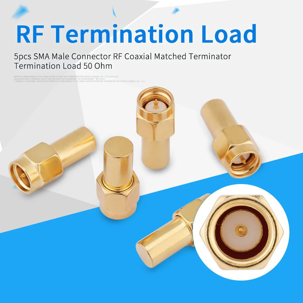 sma50ohl 5pcs SMA Male Connector RF Coaxial Matched Terminator Termination 5 Pieces SMA Connector Coaxial Adapter Terminal Terminal Terminal Termination Load 50 Ohm 2W Load - Image 3