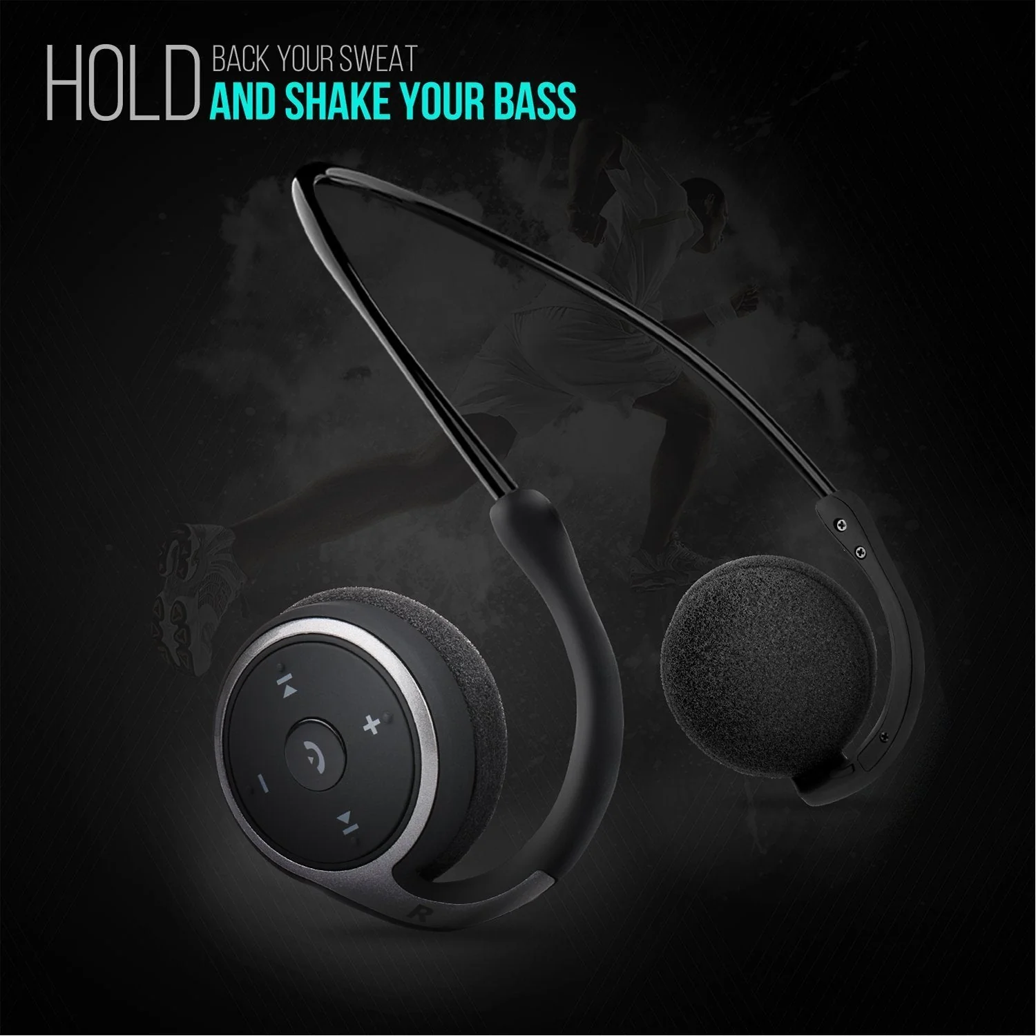 Small Bluetooth Headphones Wrap Around Head - Sports Wireless Headset with Built in Microphone and Crystal-Clear Sound, Foldable and Carried in The Purse, and 12-Hour Battery Life, Black - Image 7