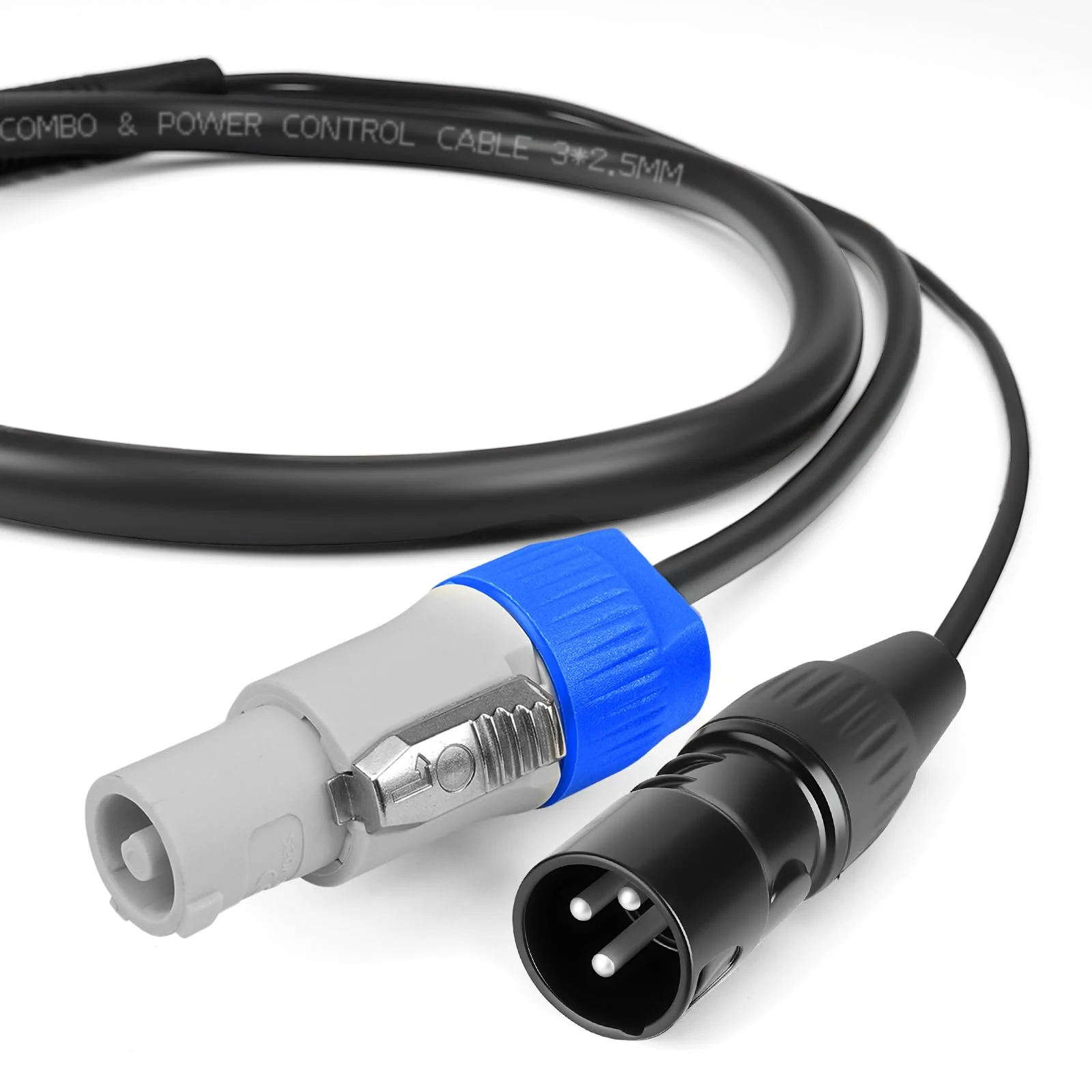 SMALL-EYE 3 Pin DMX & Power Con Combo Link Cable 10 ft – 14AWG Power Control DMX Male to Female Cord for Lighting Fixtures 10 Feet - Image 5